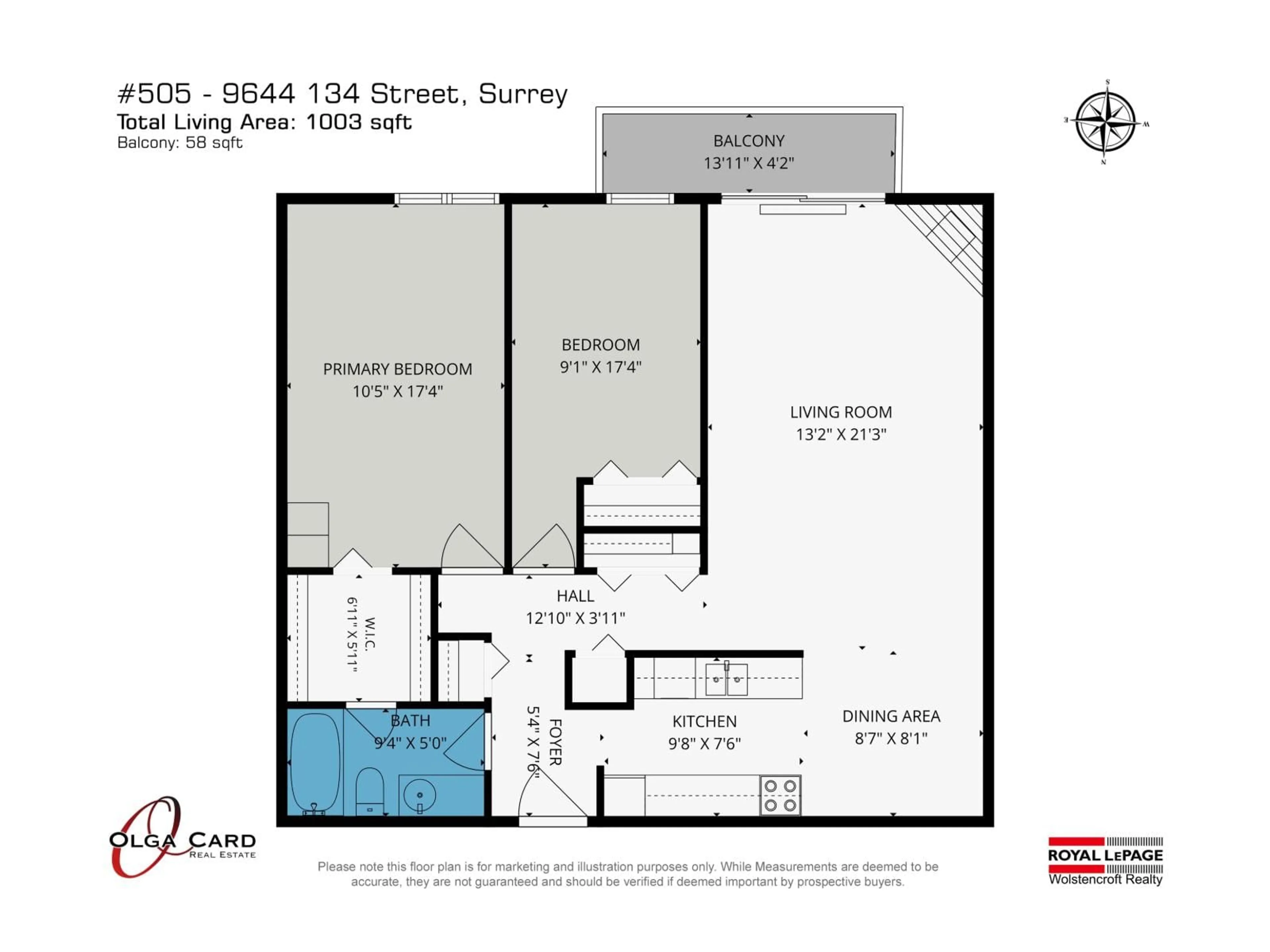 Floor plan for 505 - 9644 134 STREET, Surrey British Columbia V3T5M3