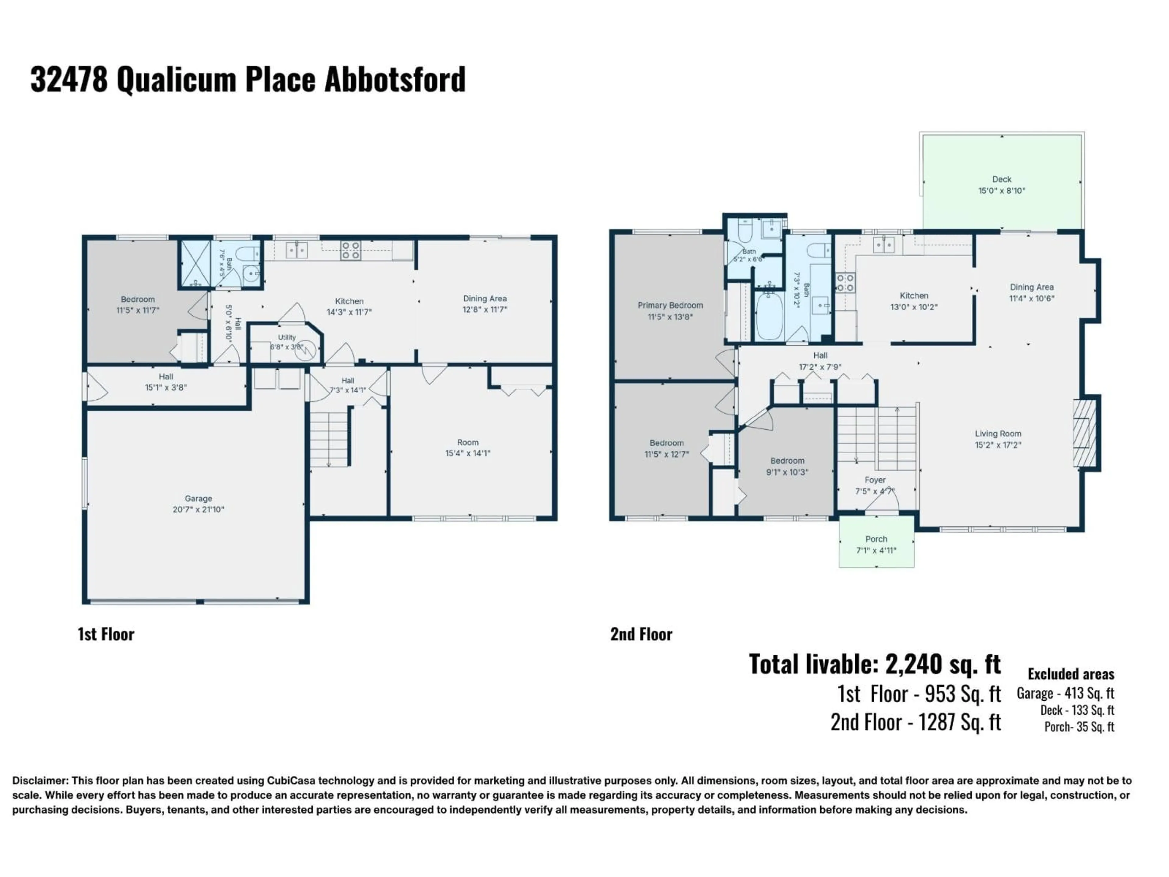 Floor plan for 32478 QUALICUM PLACE, Abbotsford British Columbia V2T5A6