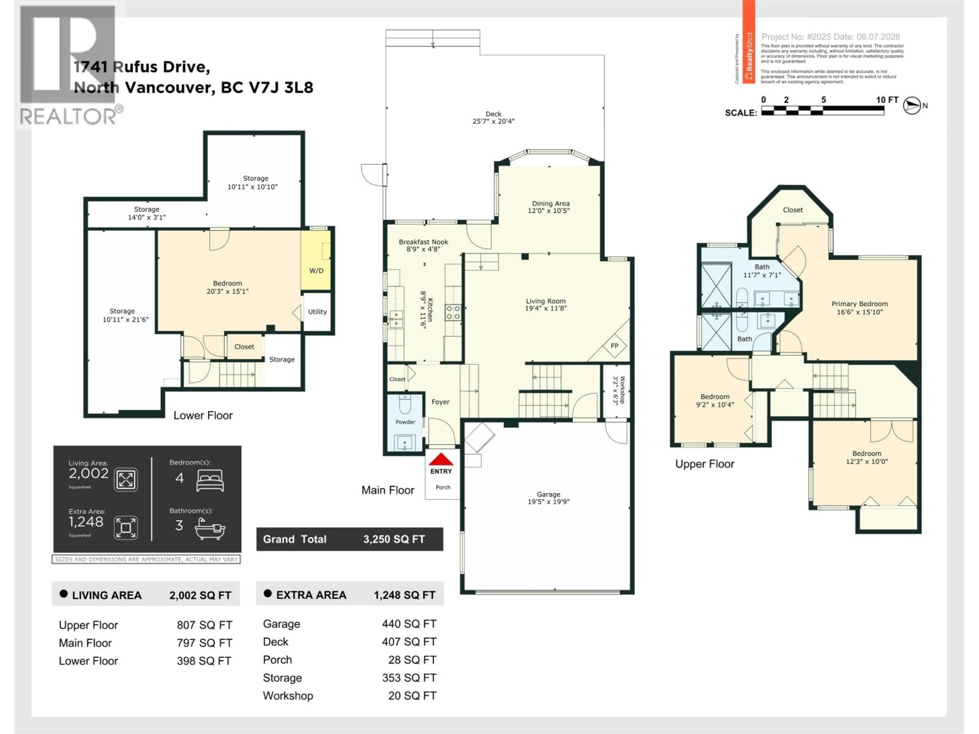 Floor plan for 1741 RUFUS DRIVE, North Vancouver British Columbia V7J3L8