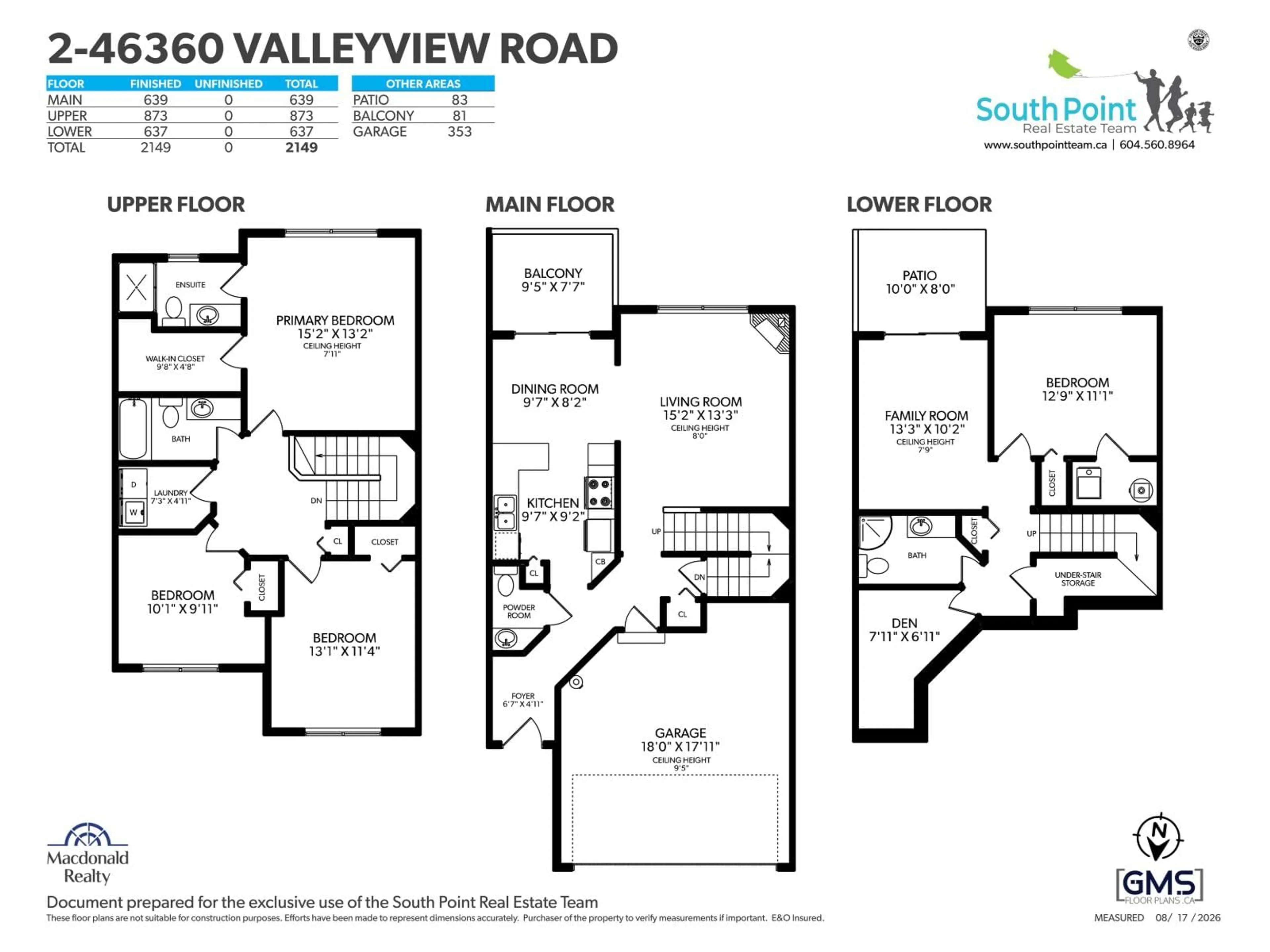 Floor plan for 2 - 46360 VALLEYVIEW ROAD, Chilliwack British Columbia V2R5L7