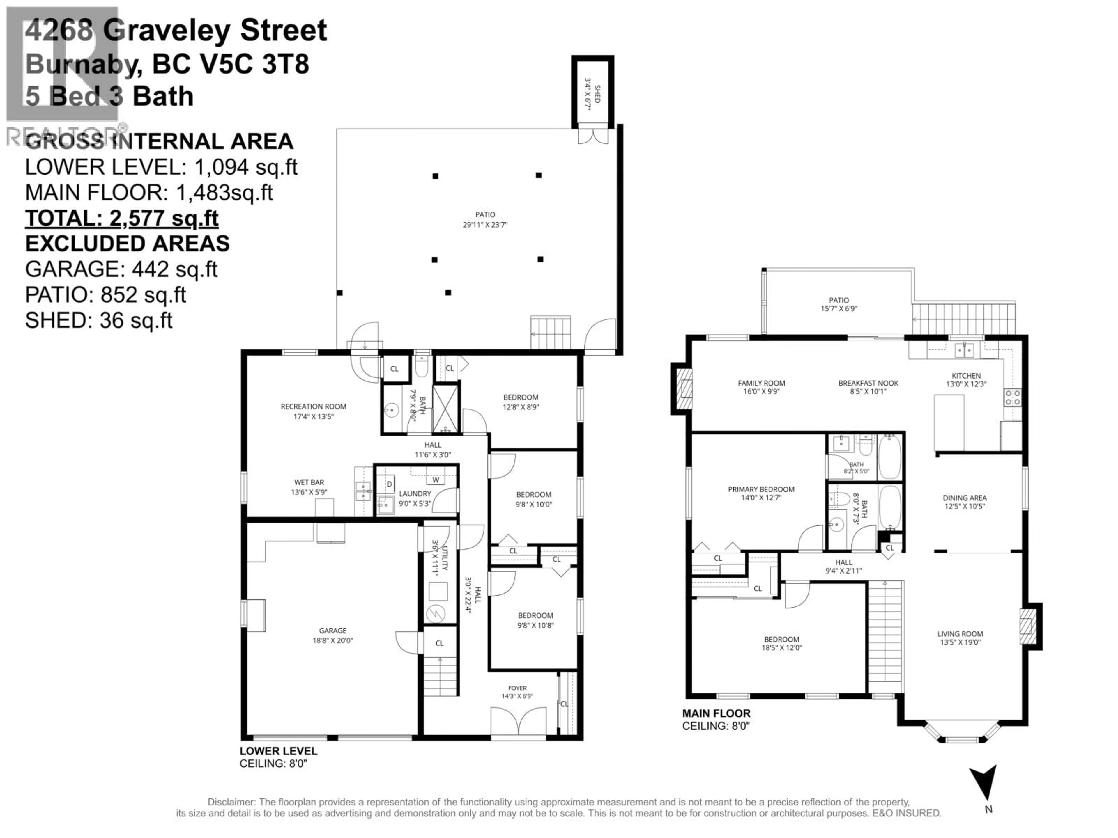 Floor plan for 4268 GRAVELEY STREET, Burnaby British Columbia V5C3T8