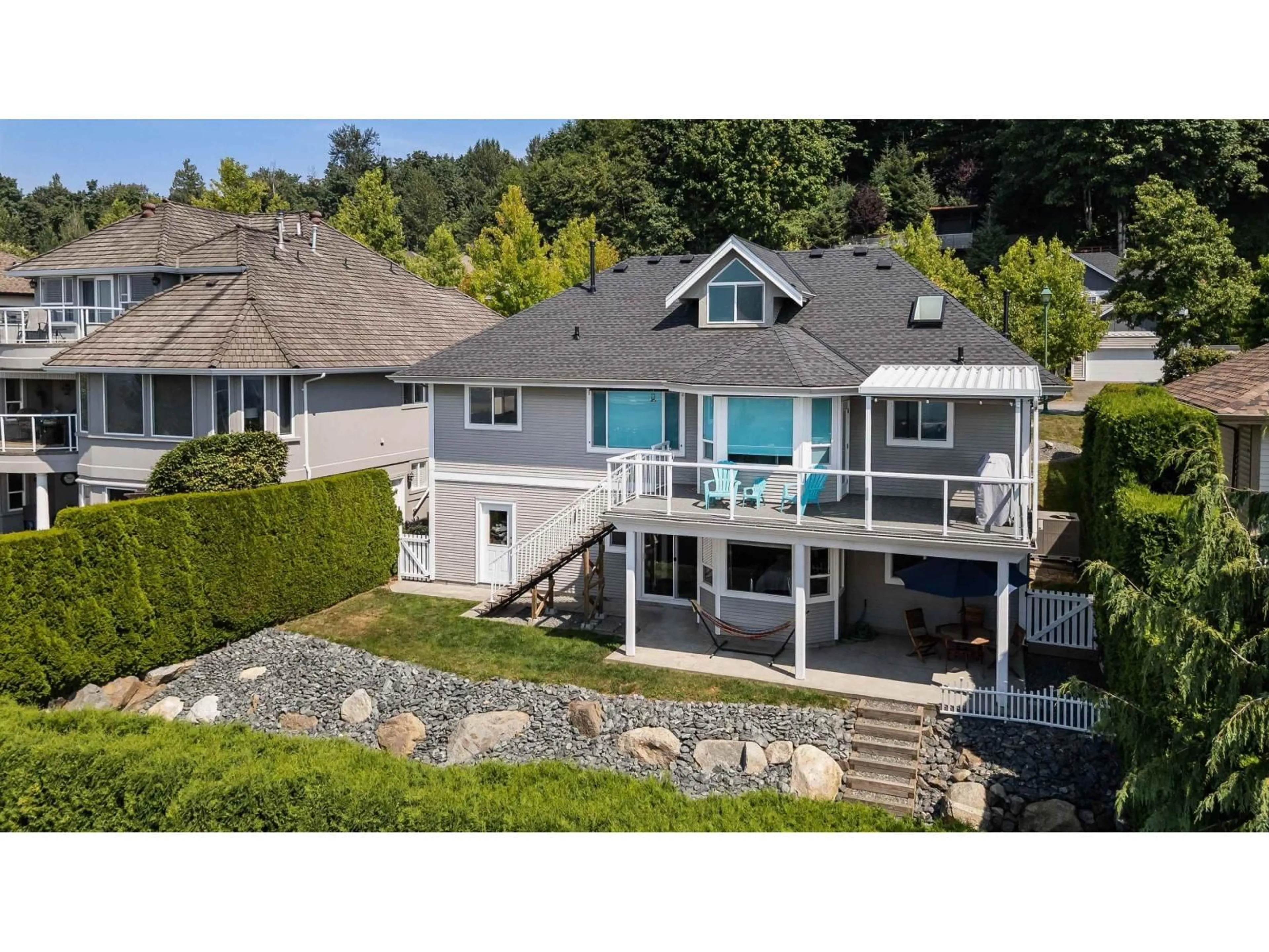 A pic from outside/outdoor area/front of a property/back of a property/a pic from drone, water/lake/river/ocean view for 35705 HAWKSVIEW PLACE, Abbotsford British Columbia V3G2Y1