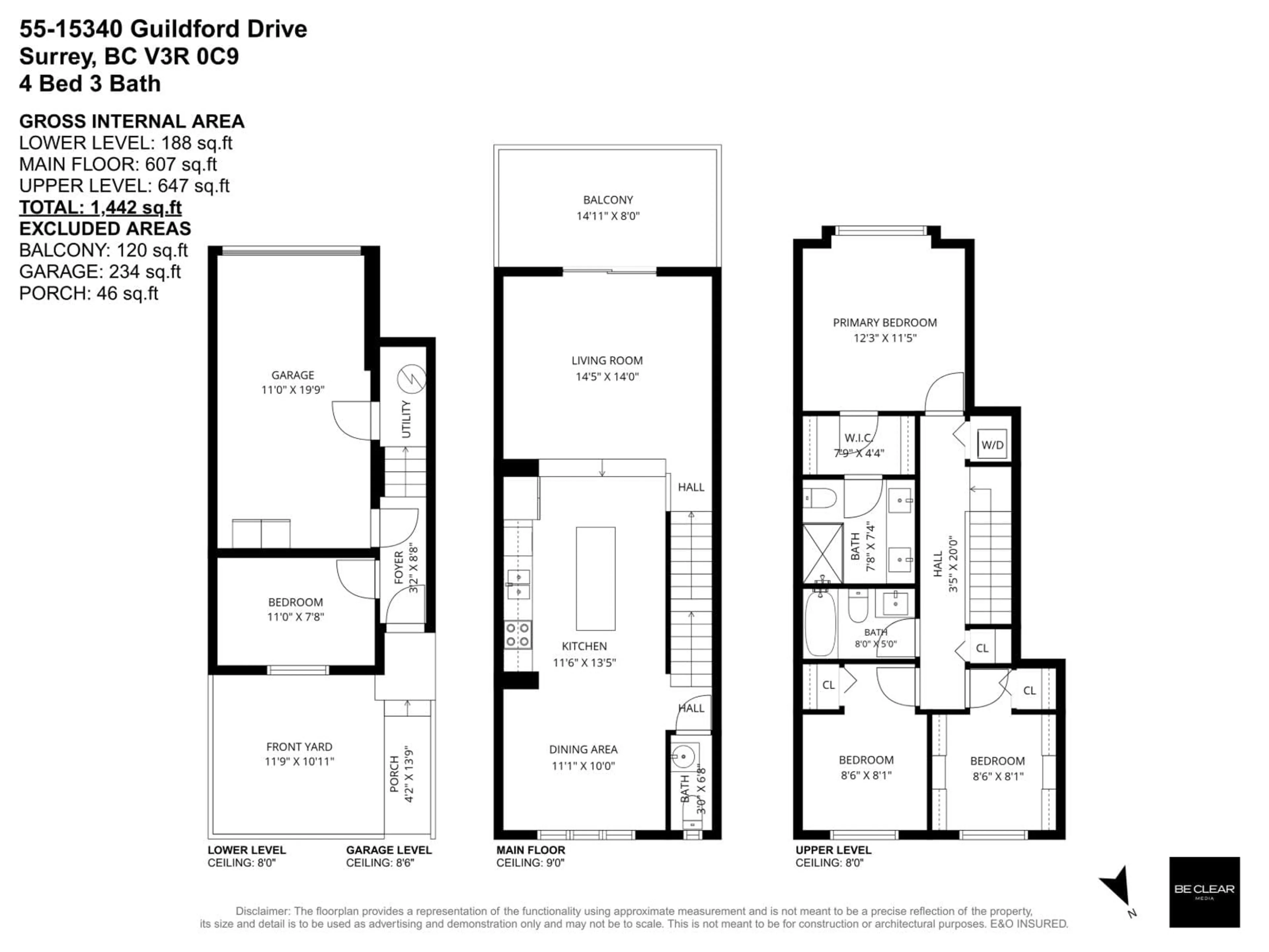 Floor plan for 55 - 15340 GUILDFORD DRIVE, Surrey British Columbia V3R0C9