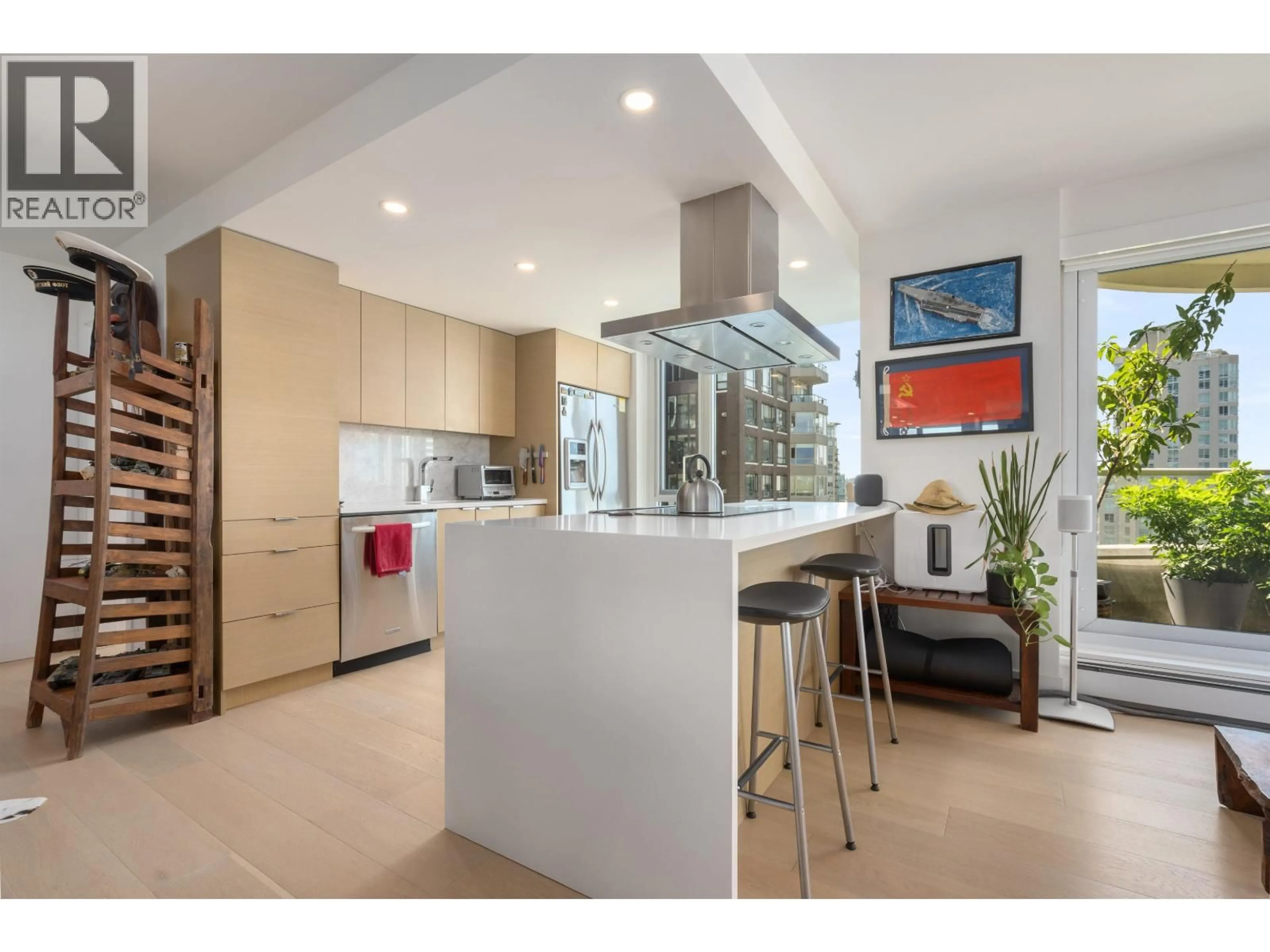Contemporary kitchen, ceramic/tile floor for 1402 - 1020 HARWOOD STREET, Vancouver British Columbia V6E4R1