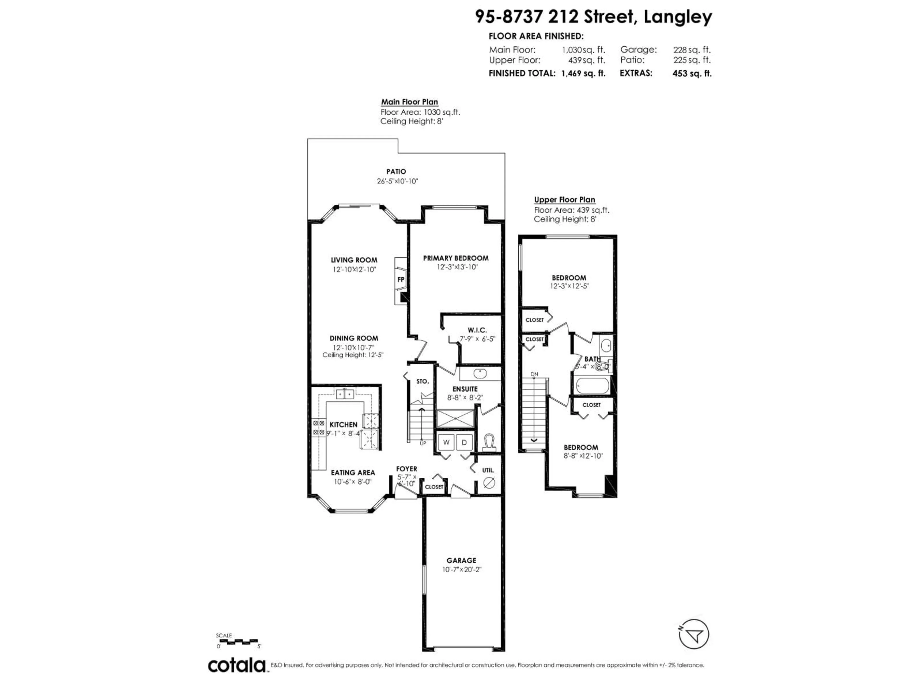 Floor plan for 95 - 8737 212TH STREET, Langley British Columbia V1M2C8