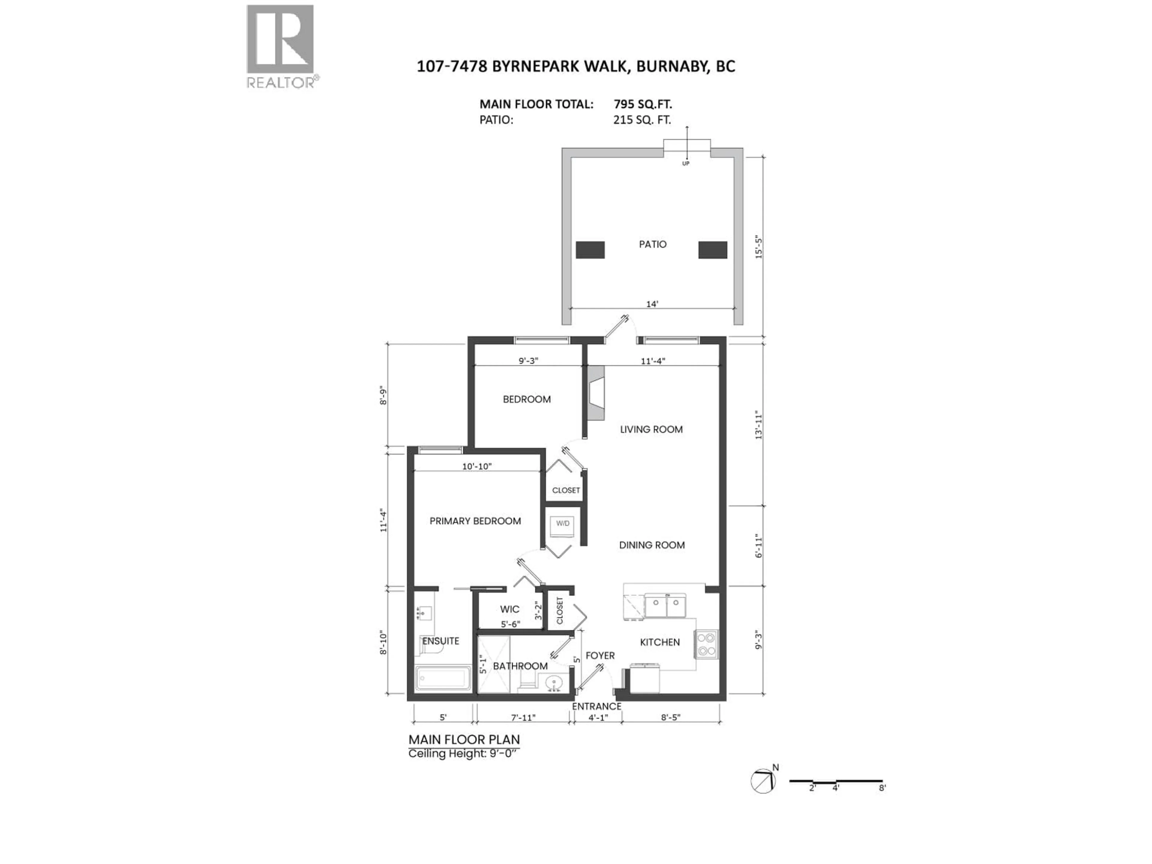 Floor plan for 107 - 7478 BYRNEPARK WALK, Burnaby British Columbia V3N0B5