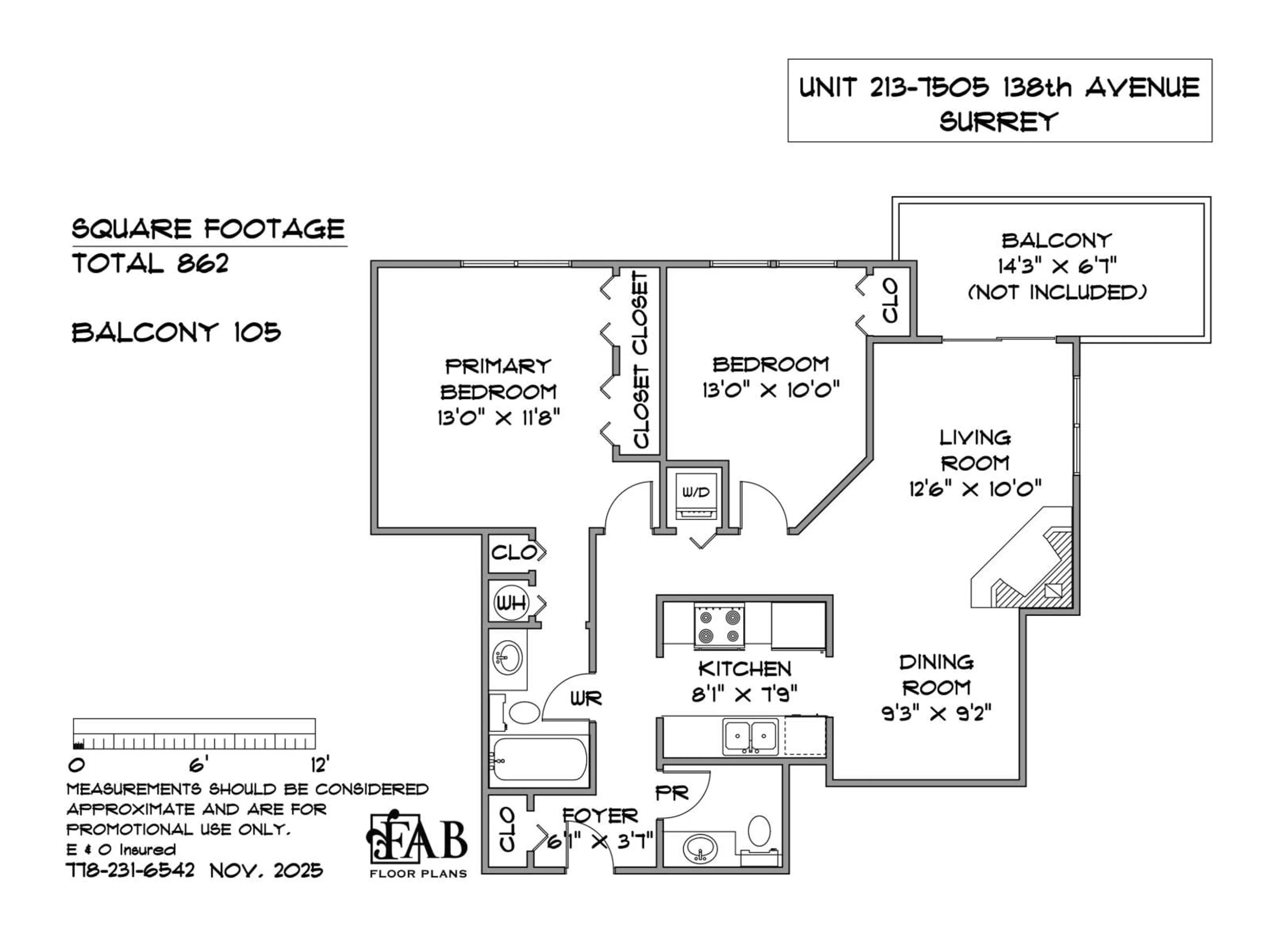 Floor plan for 213 - 7505 138 STREET, Surrey British Columbia V3W0W6