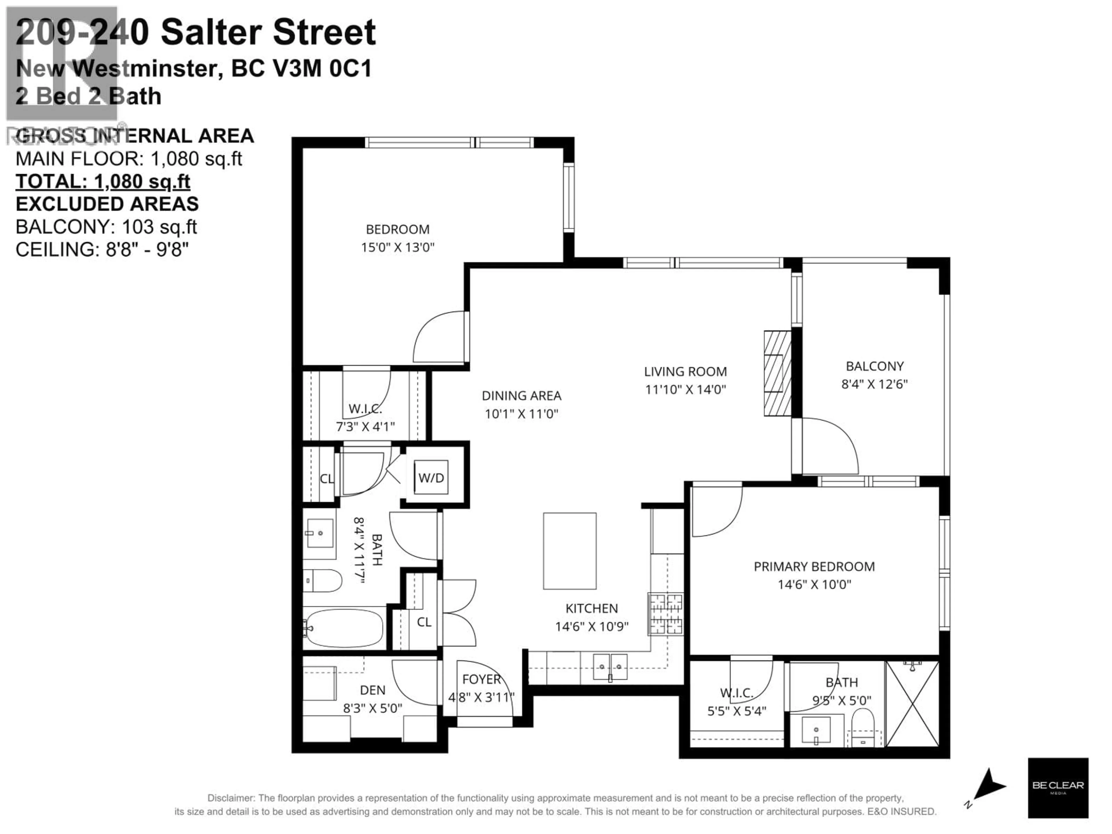 Floor plan for 209 - 240 SALTER STREET, New Westminster British Columbia V3M0C1