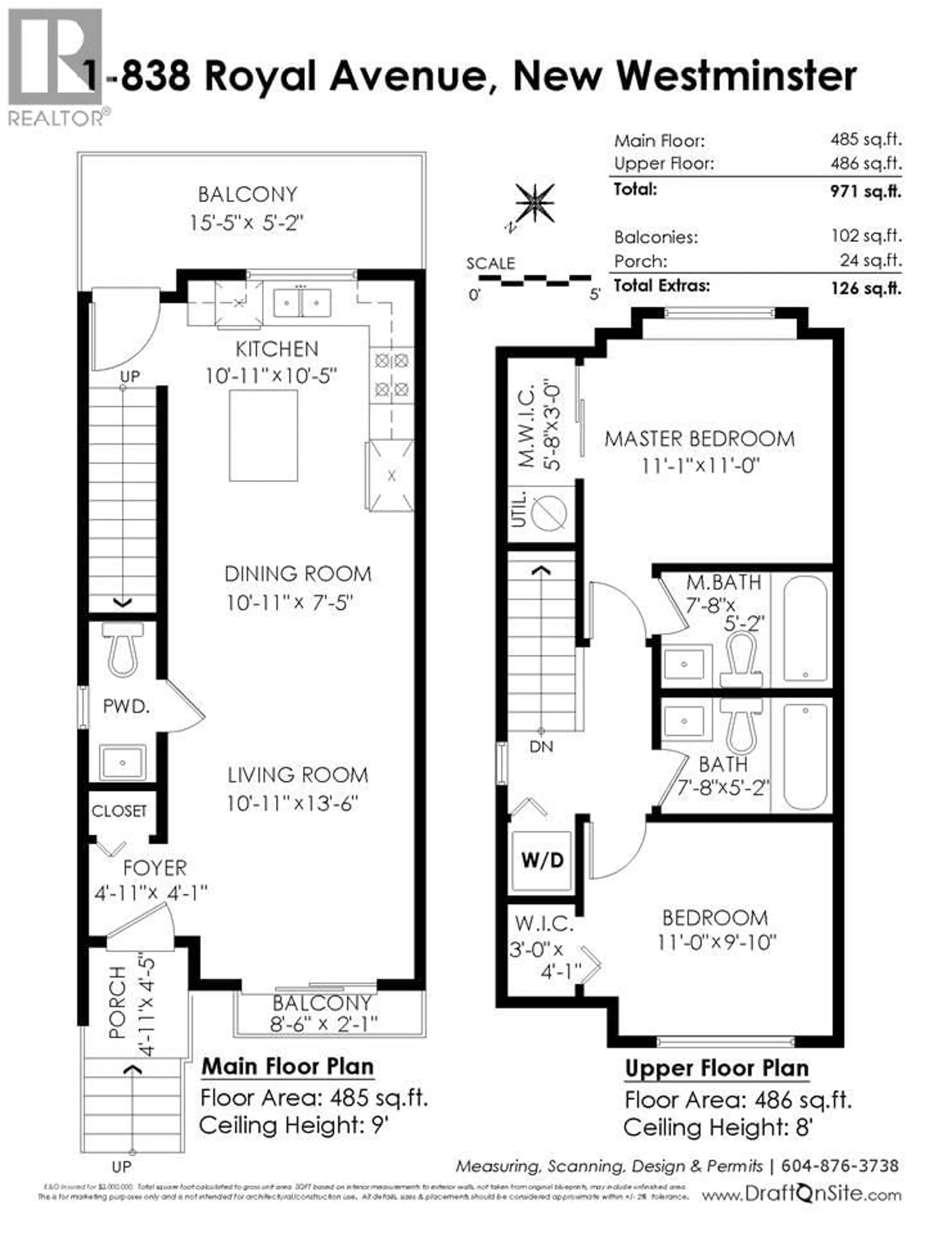 Floor plan for 1 - 838 ROYAL AVENUE, New Westminster British Columbia V3M1J9