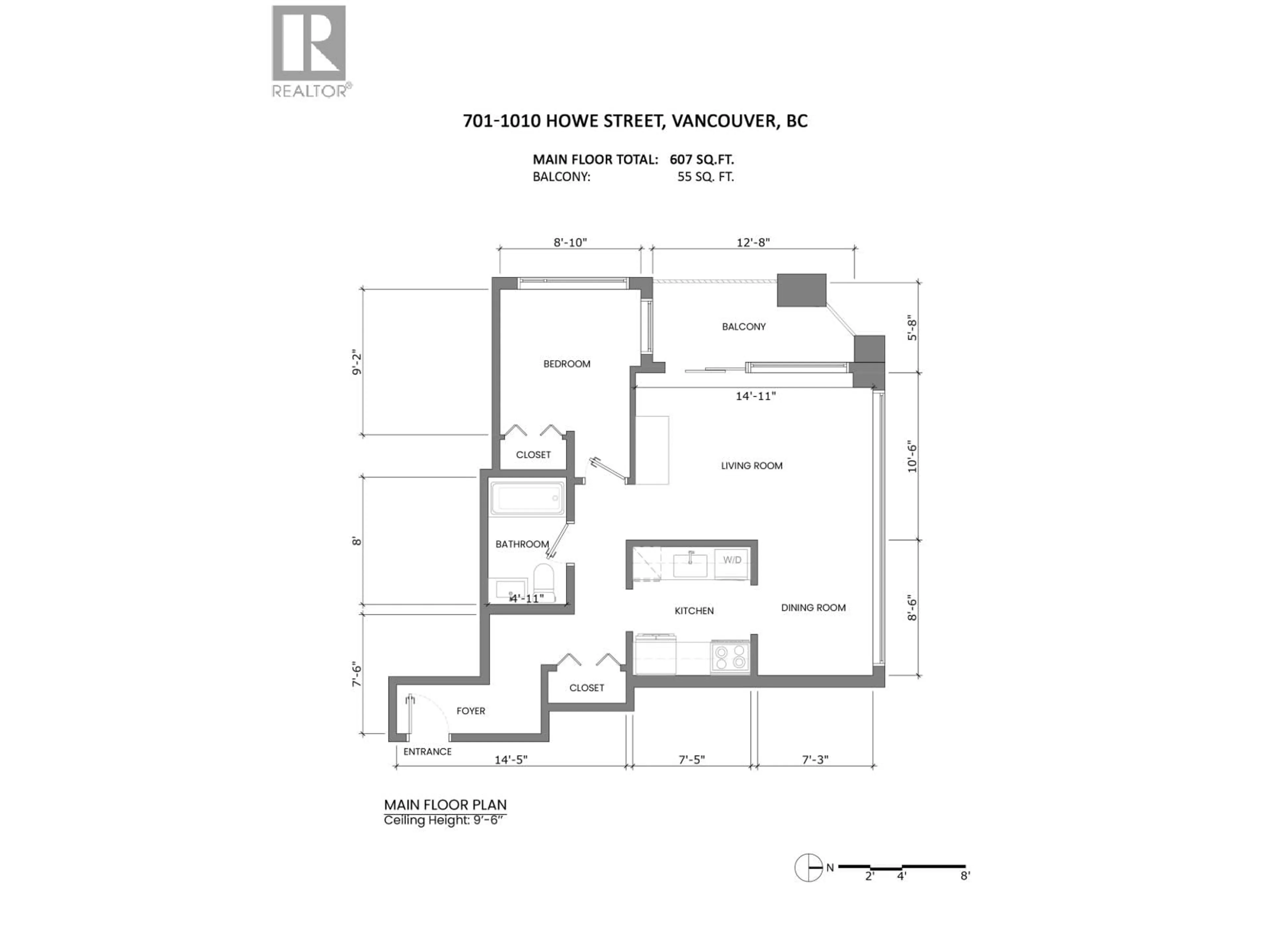 Floor plan for 701 - 1010 HOWE STREET, Vancouver British Columbia V6Z1P5