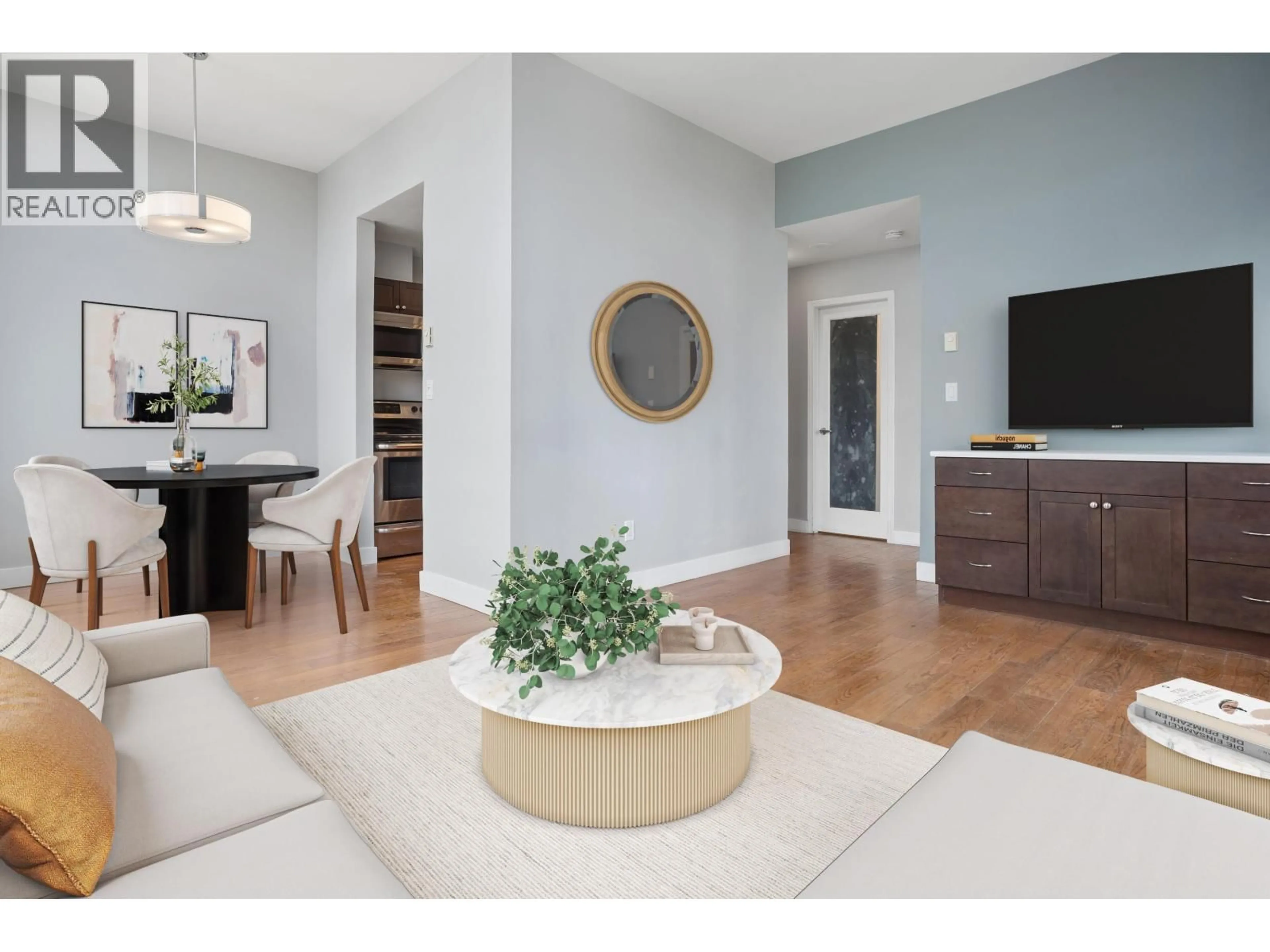 Living room with furniture, wood/laminate floor for 701 - 1010 HOWE STREET, Vancouver British Columbia V6Z1P5