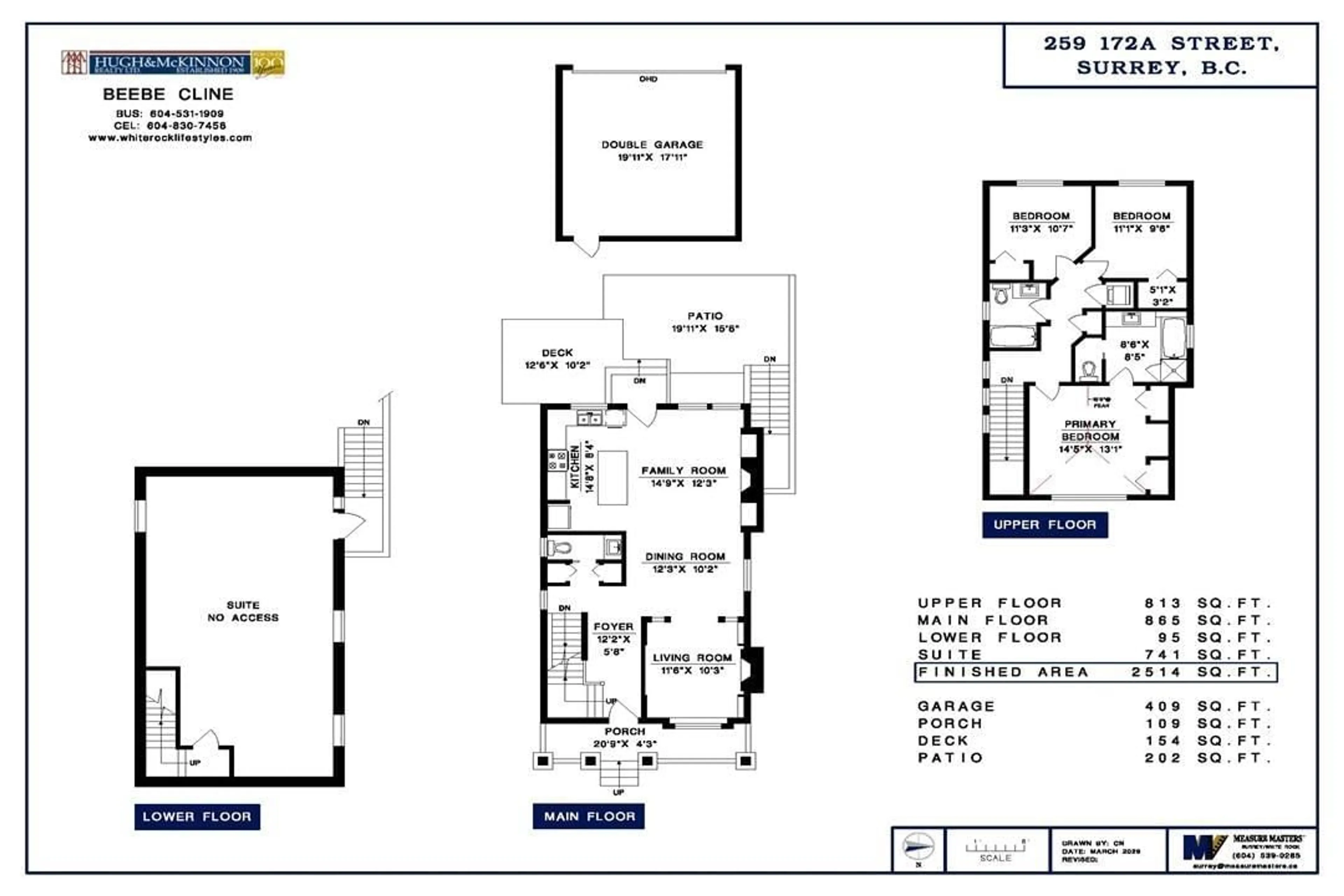 Floor plan for 259 172A STREET, Surrey British Columbia V3Z9R1