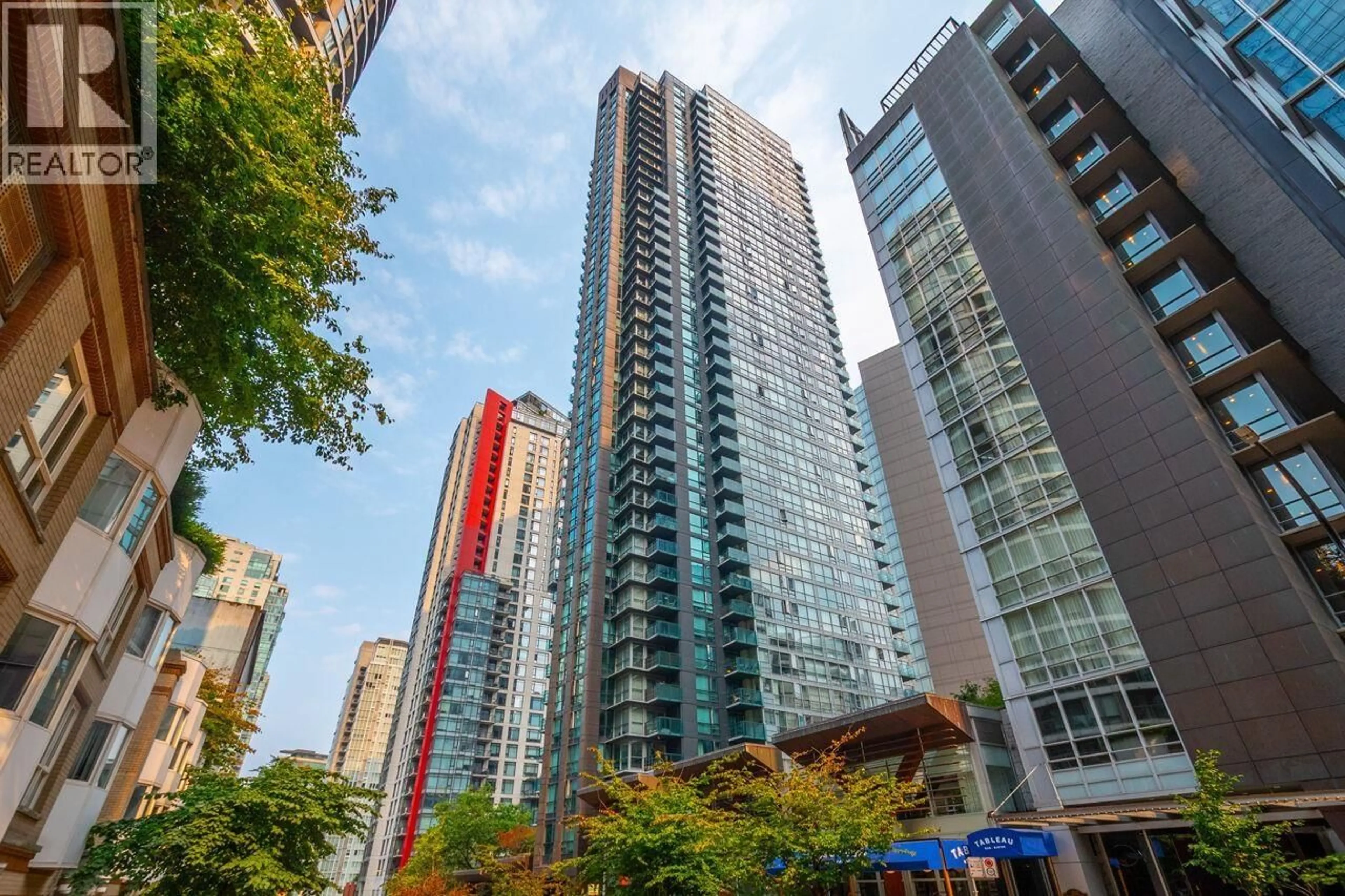 Patio, city buildings view from balcony for 507 - 1189 MELVILLE STREET, Vancouver British Columbia V6E4T8