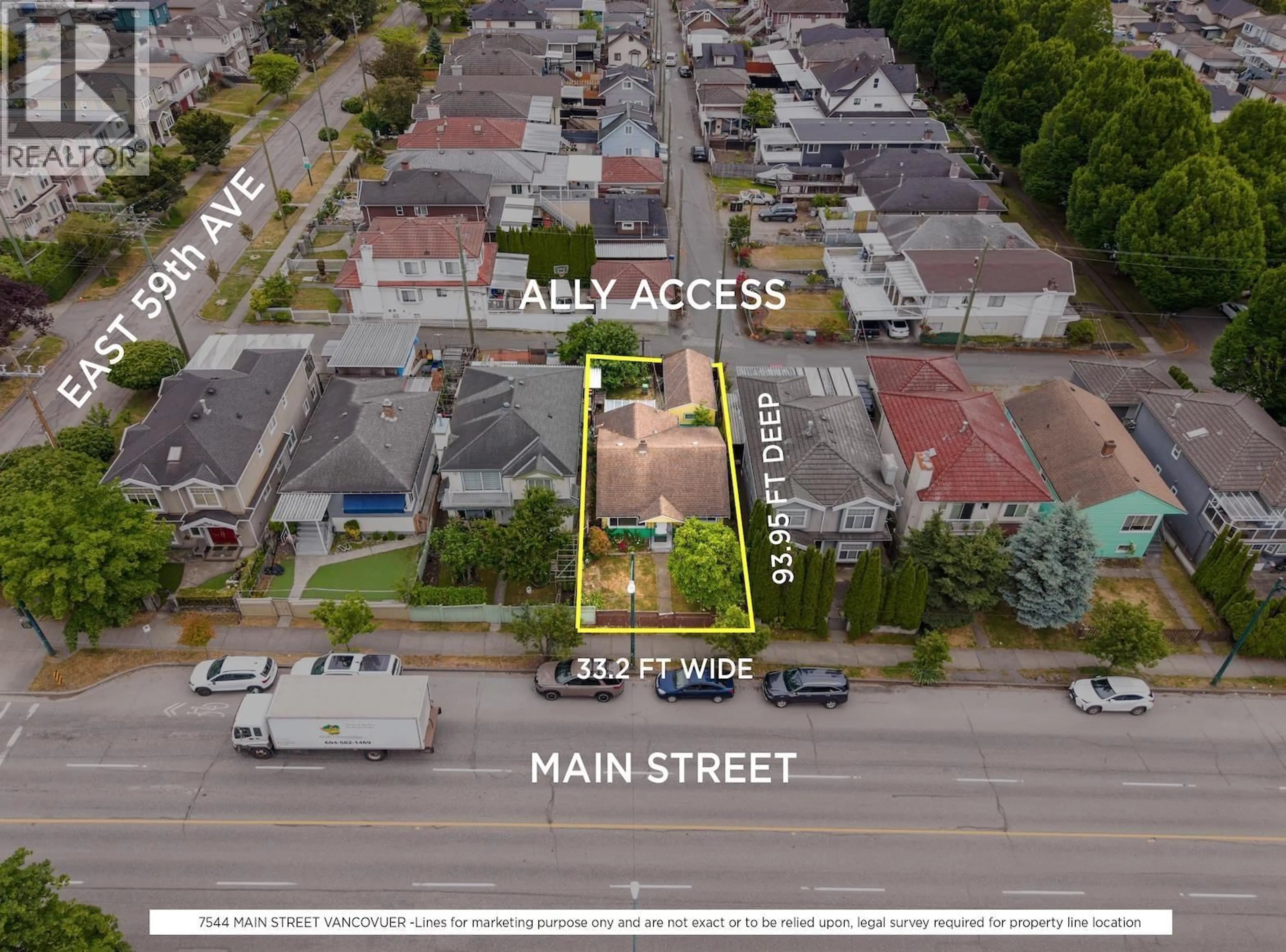 A pic from outside/outdoor area/front of a property/back of a property/a pic from drone, street for 7544 MAIN STREET, Vancouver British Columbia V5V3R6
