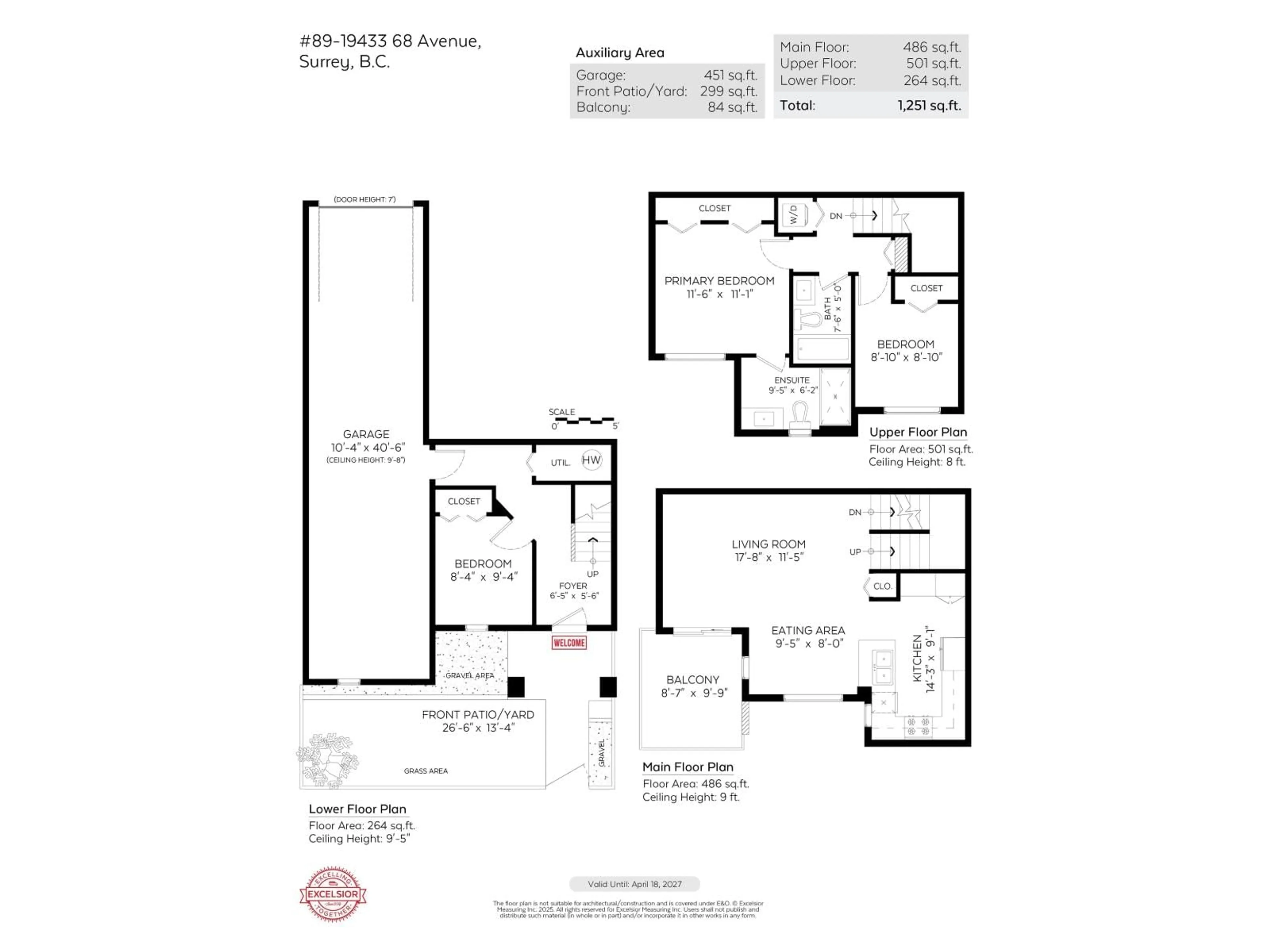 Floor plan for 89 - 19433 68 AVENUE, Surrey British Columbia V4N6M8
