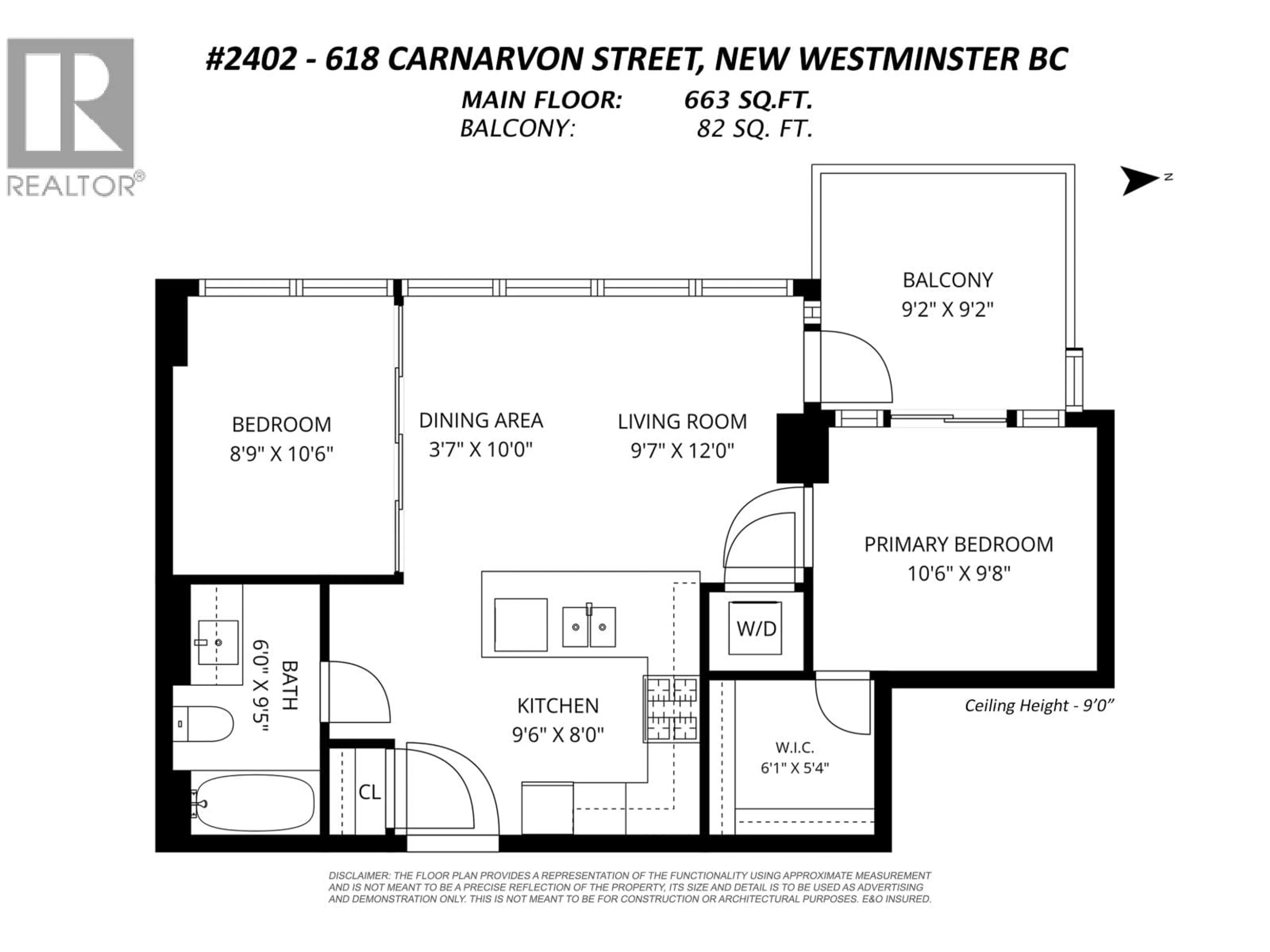 Floor plan for 2402 - 618 CARNARVON STREET, New Westminster British Columbia V3M0N9