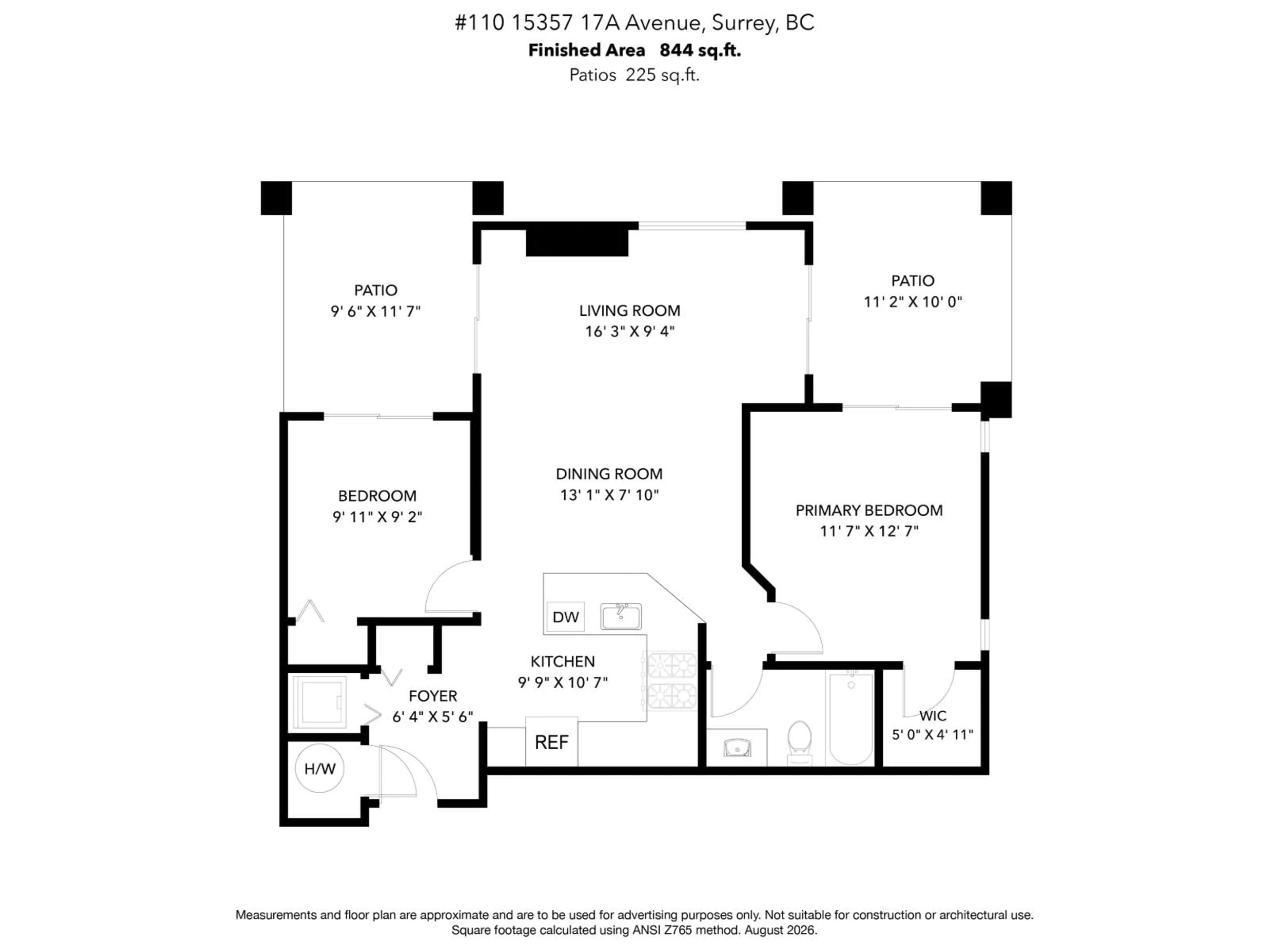 Floor plan for 110 - 15357 17A AVENUE, Surrey British Columbia V4A1V4