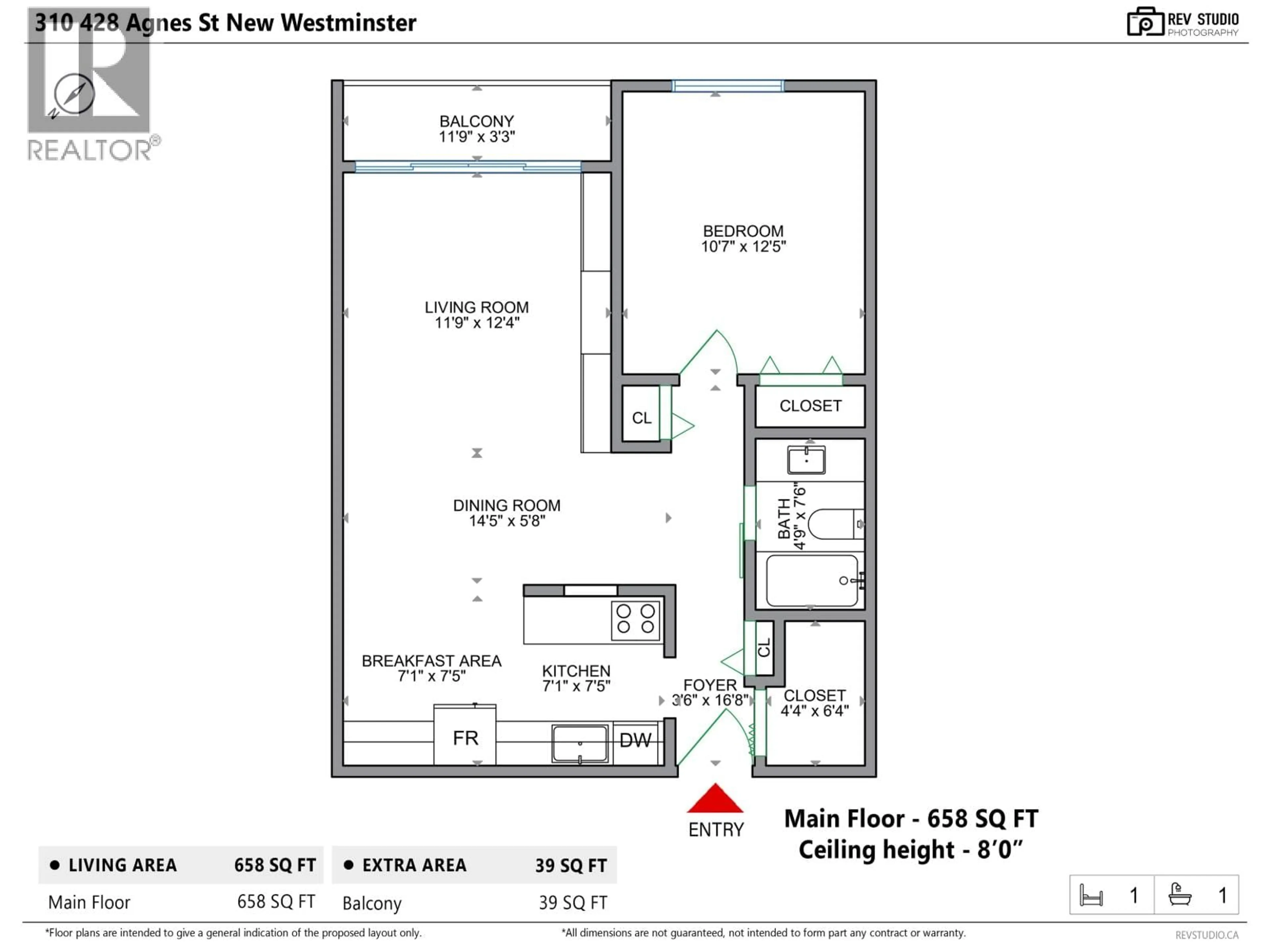 Floor plan for 310 - 428 AGNES STREET, New Westminster British Columbia V3L1G1