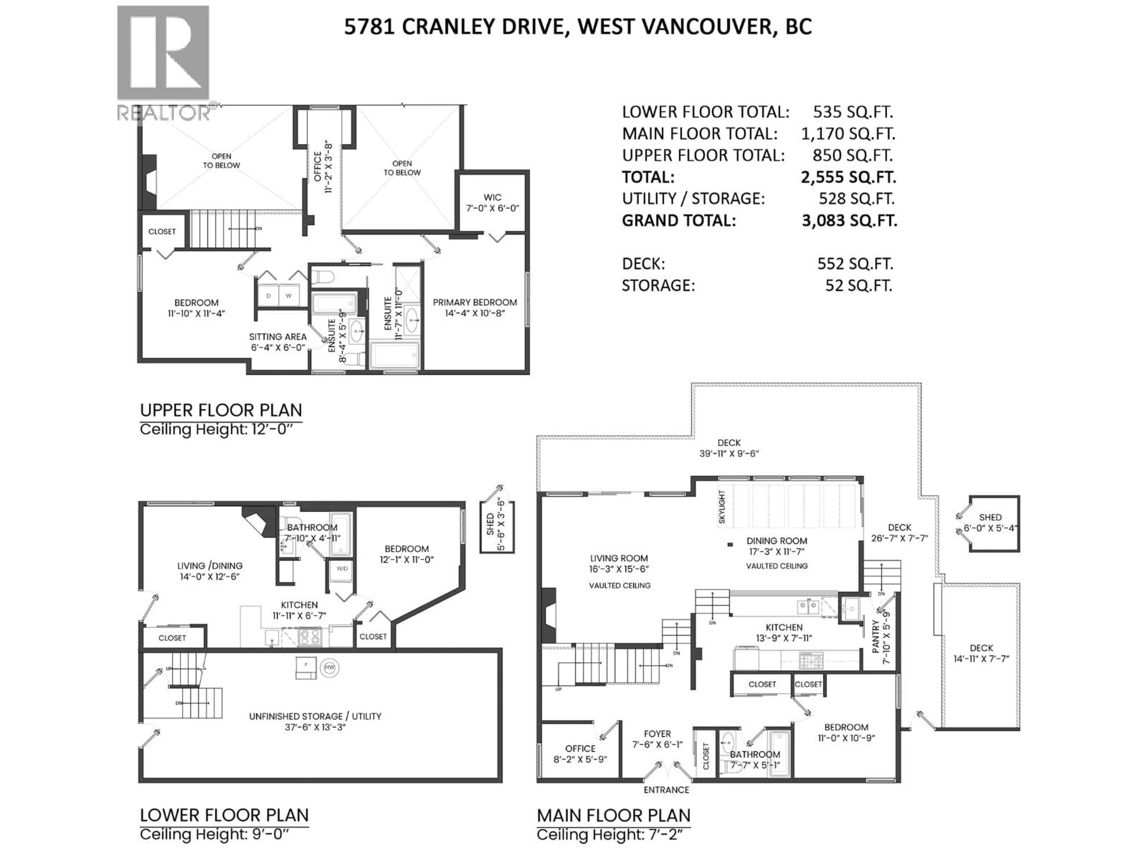 Floor plan for 5781 CRANLEY DRIVE, West Vancouver British Columbia V7W1T1
