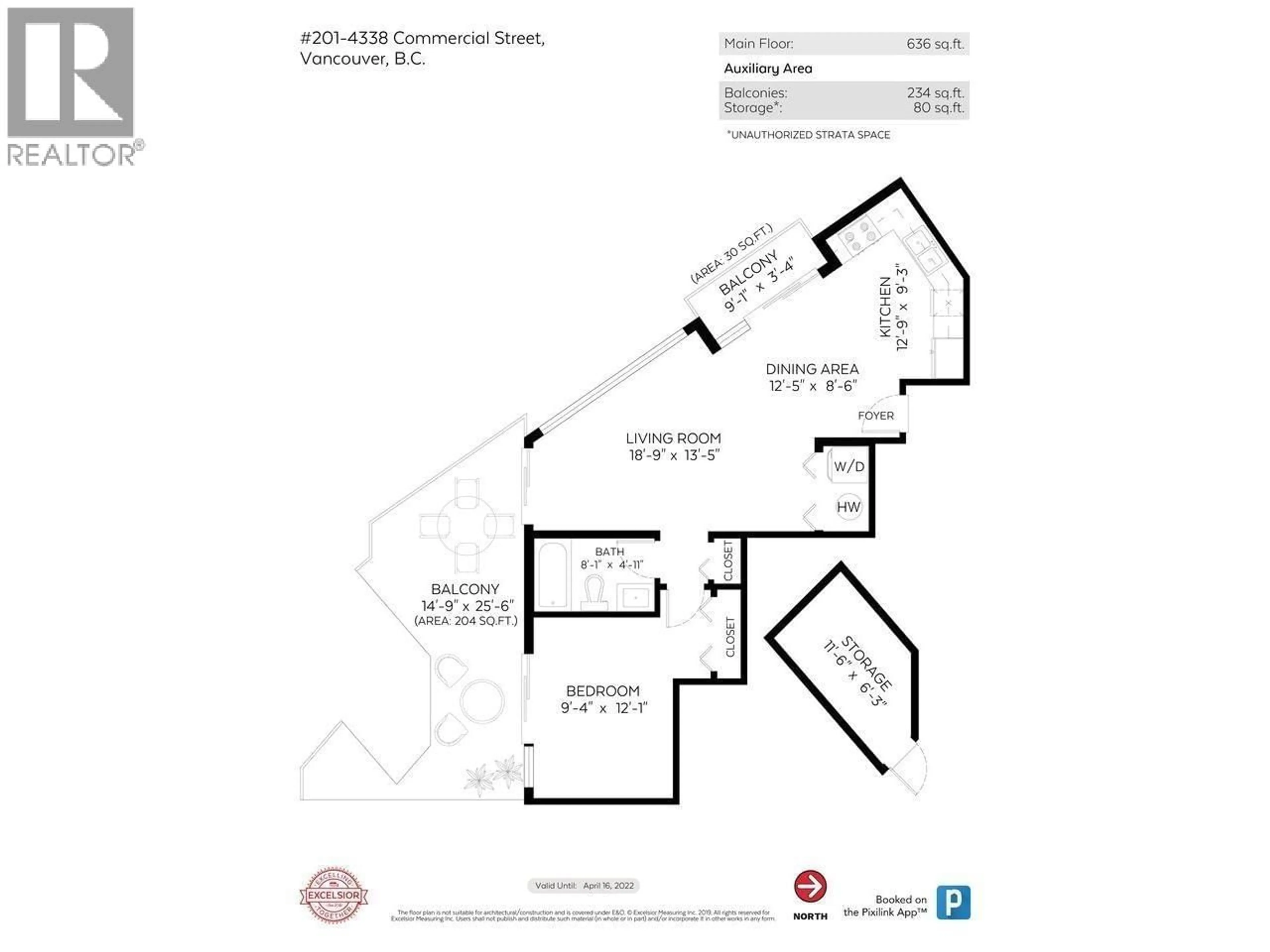 Floor plan for 201 - 4338 COMMERCIAL STREET, Vancouver British Columbia V5N4G6