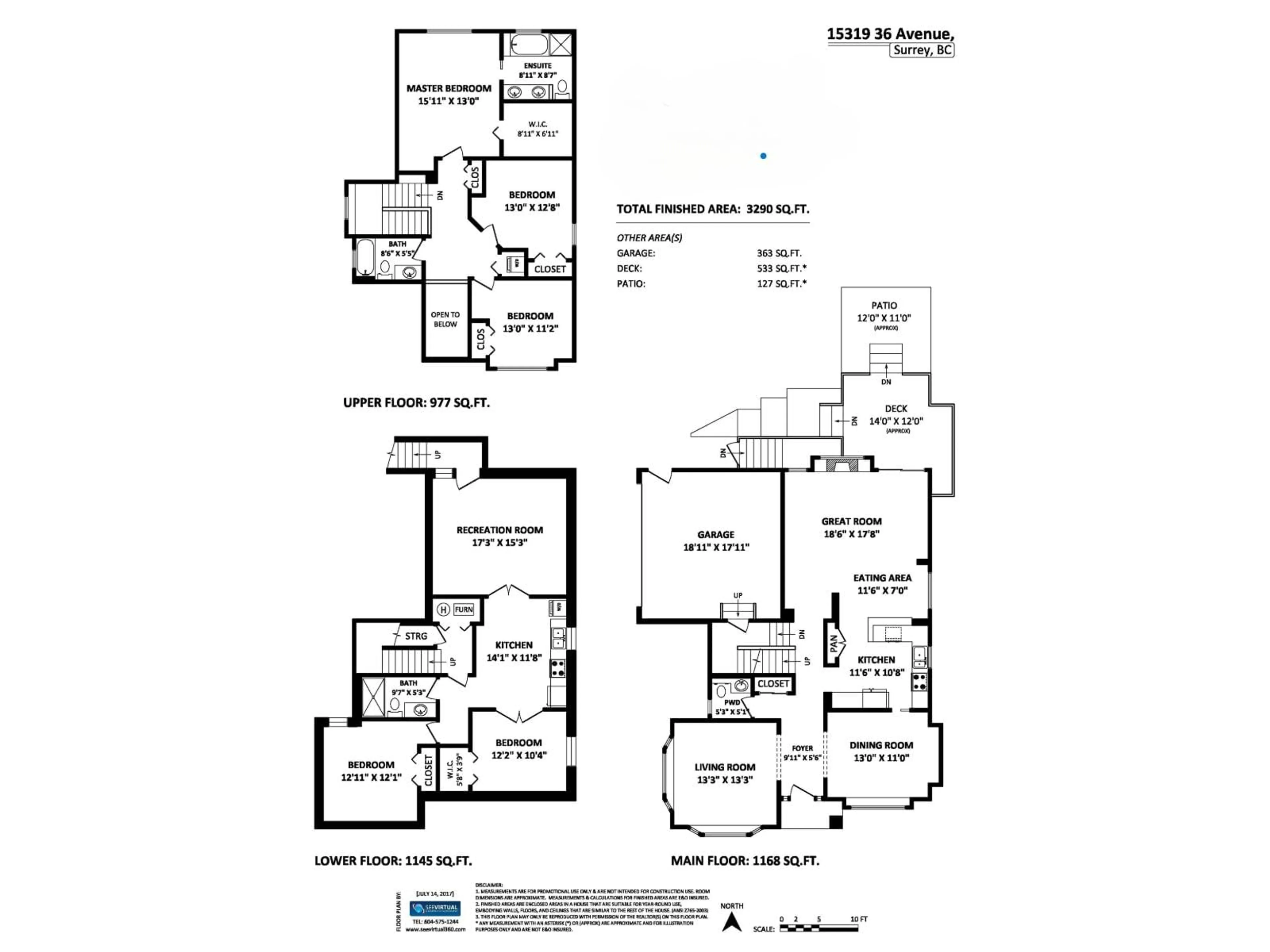 Floor plan for 15319 36 AVENUE, Surrey British Columbia V3S0J5