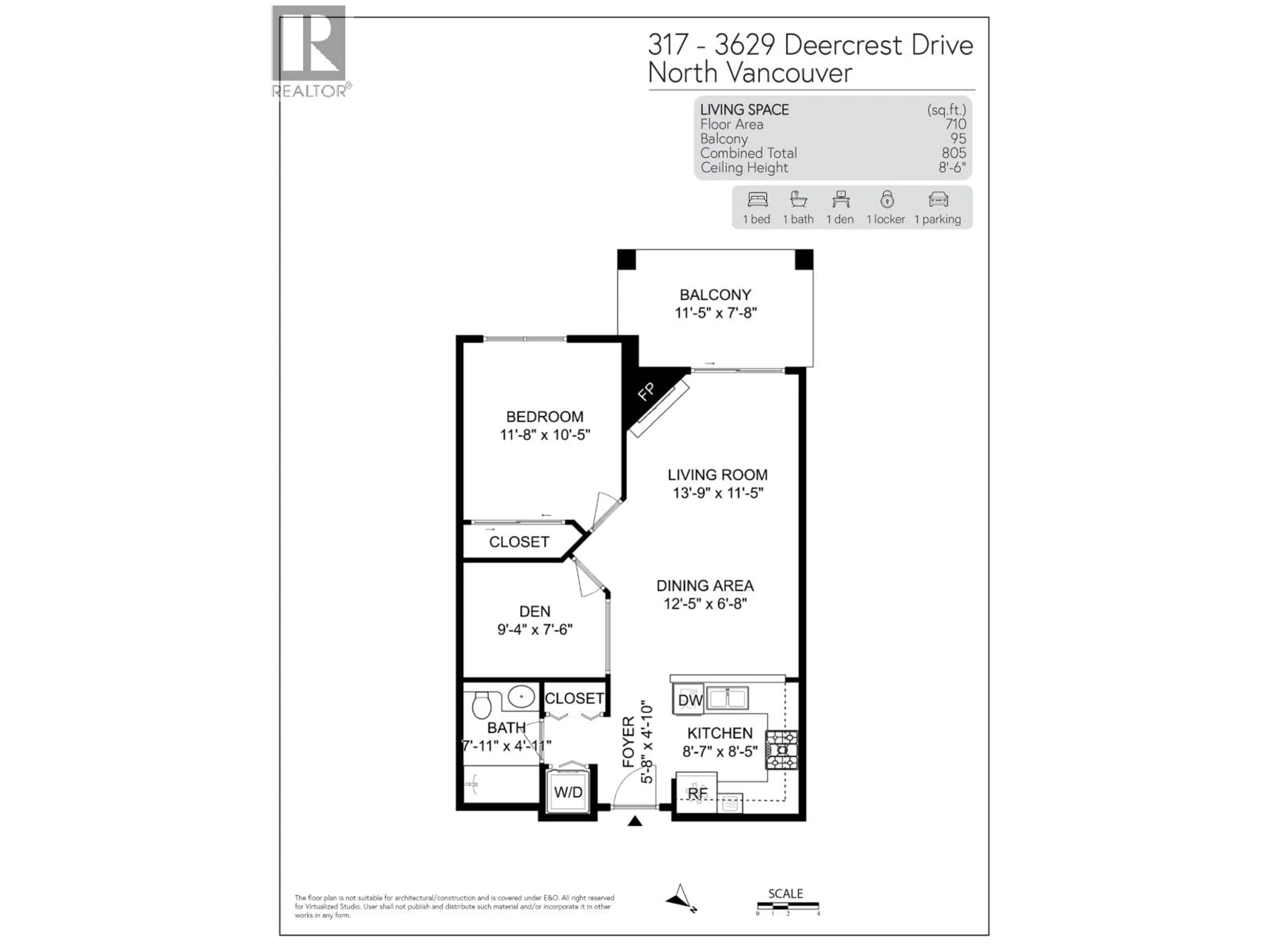 Floor plan for 317 - 3629 DEERCREST DRIVE, North Vancouver British Columbia V7G2S9