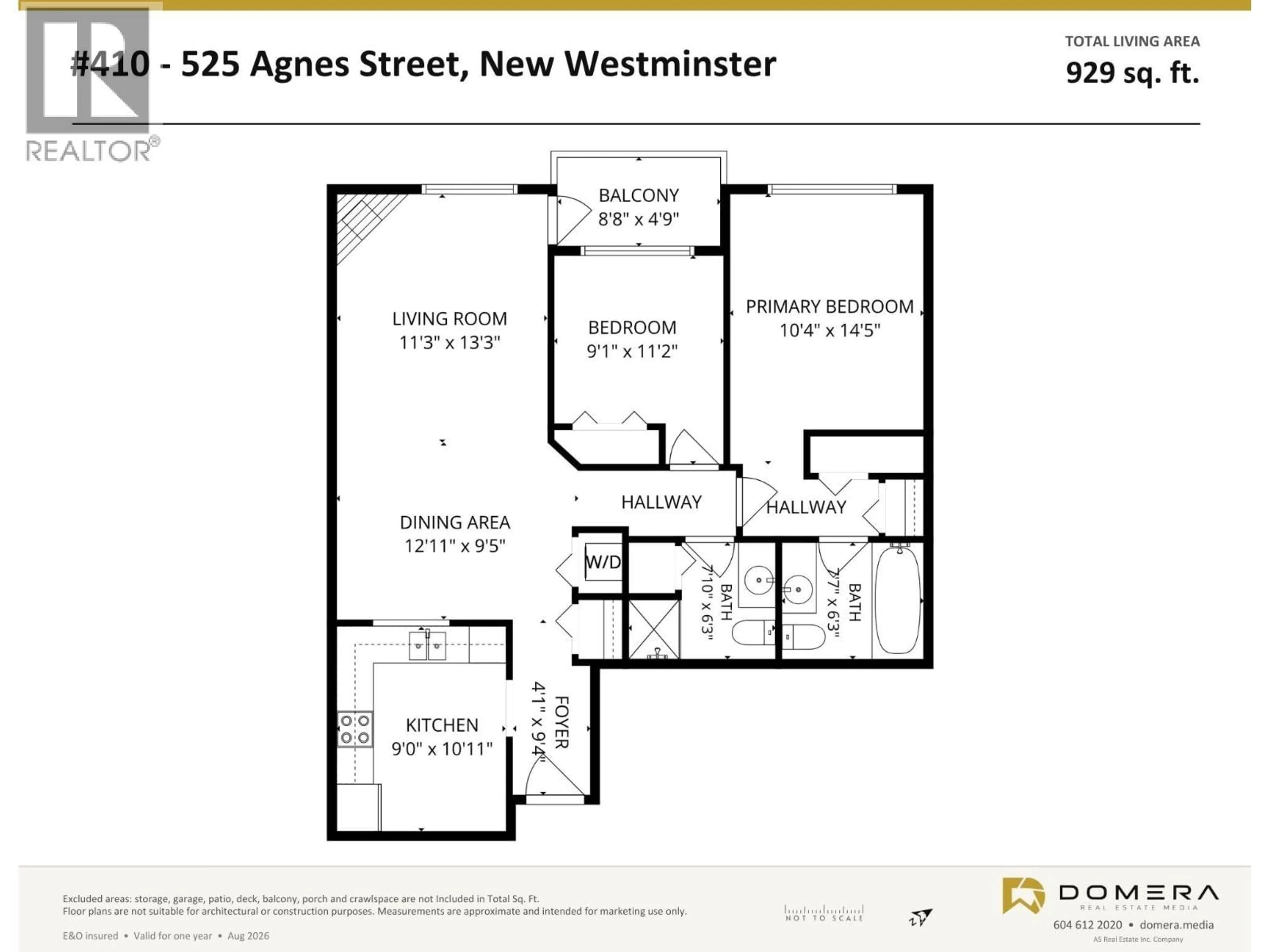 Floor plan for 410 - 525 AGNES STREET, New Westminster British Columbia V3L1G2
