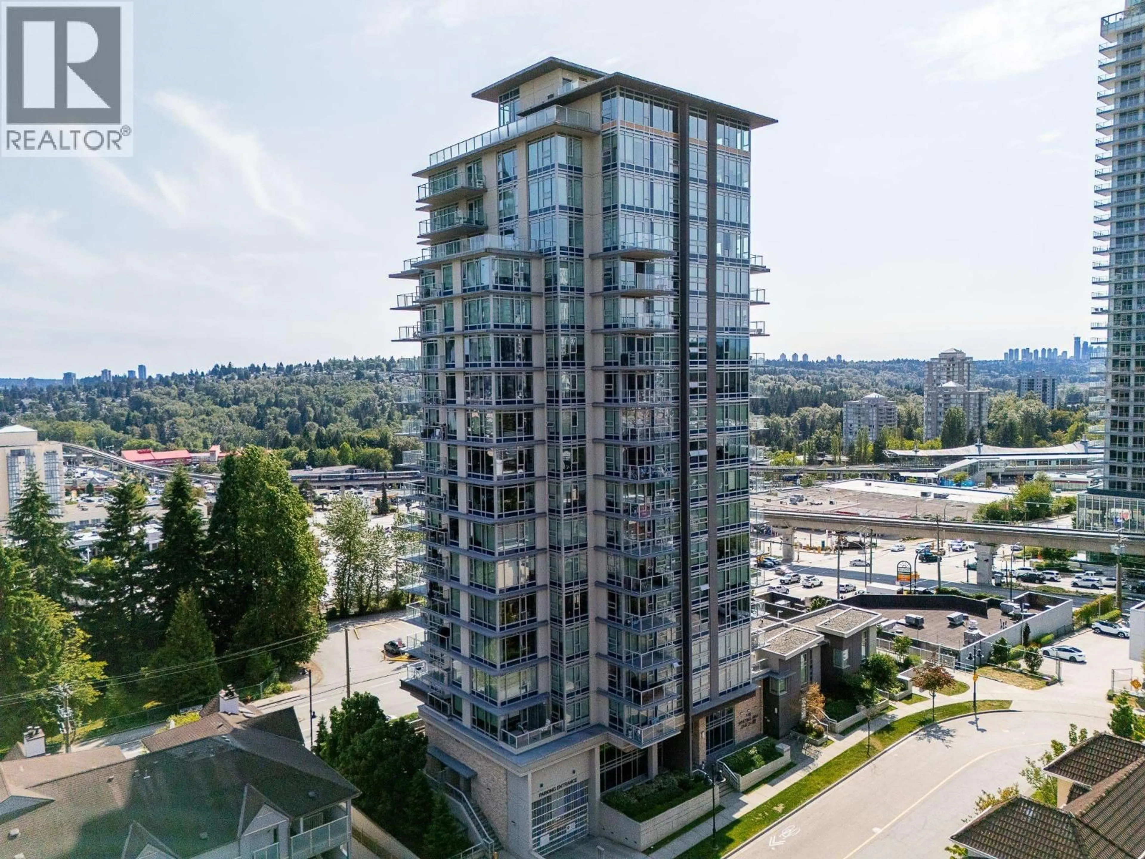 A pic from outside/outdoor area/front of a property/back of a property/a pic from drone, city buildings view from balcony for 1803 - 518 WHITING WAY, Coquitlam British Columbia V3J0H7