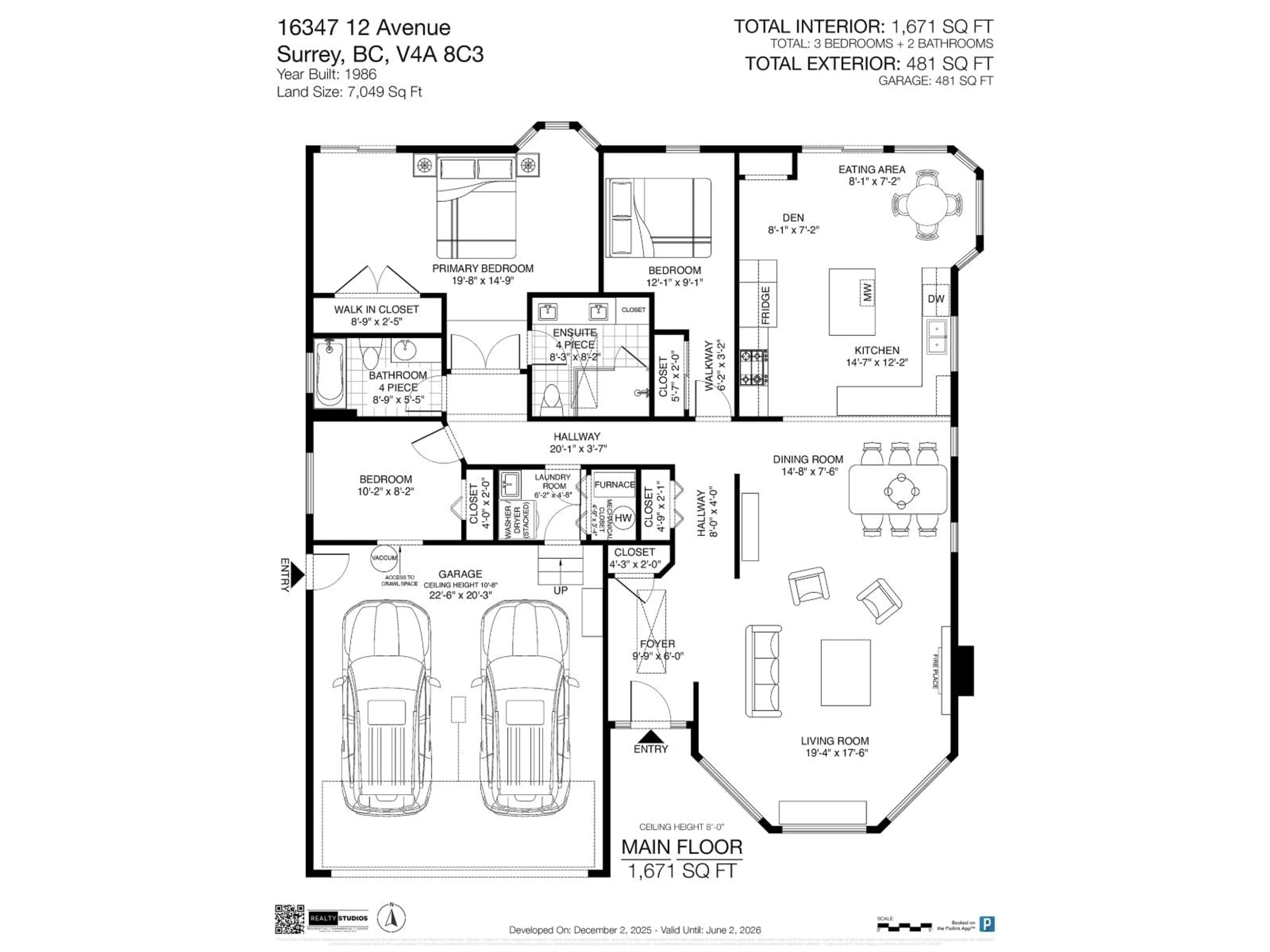 Floor plan for 16347 12 AVENUE, Surrey British Columbia V4A8C3