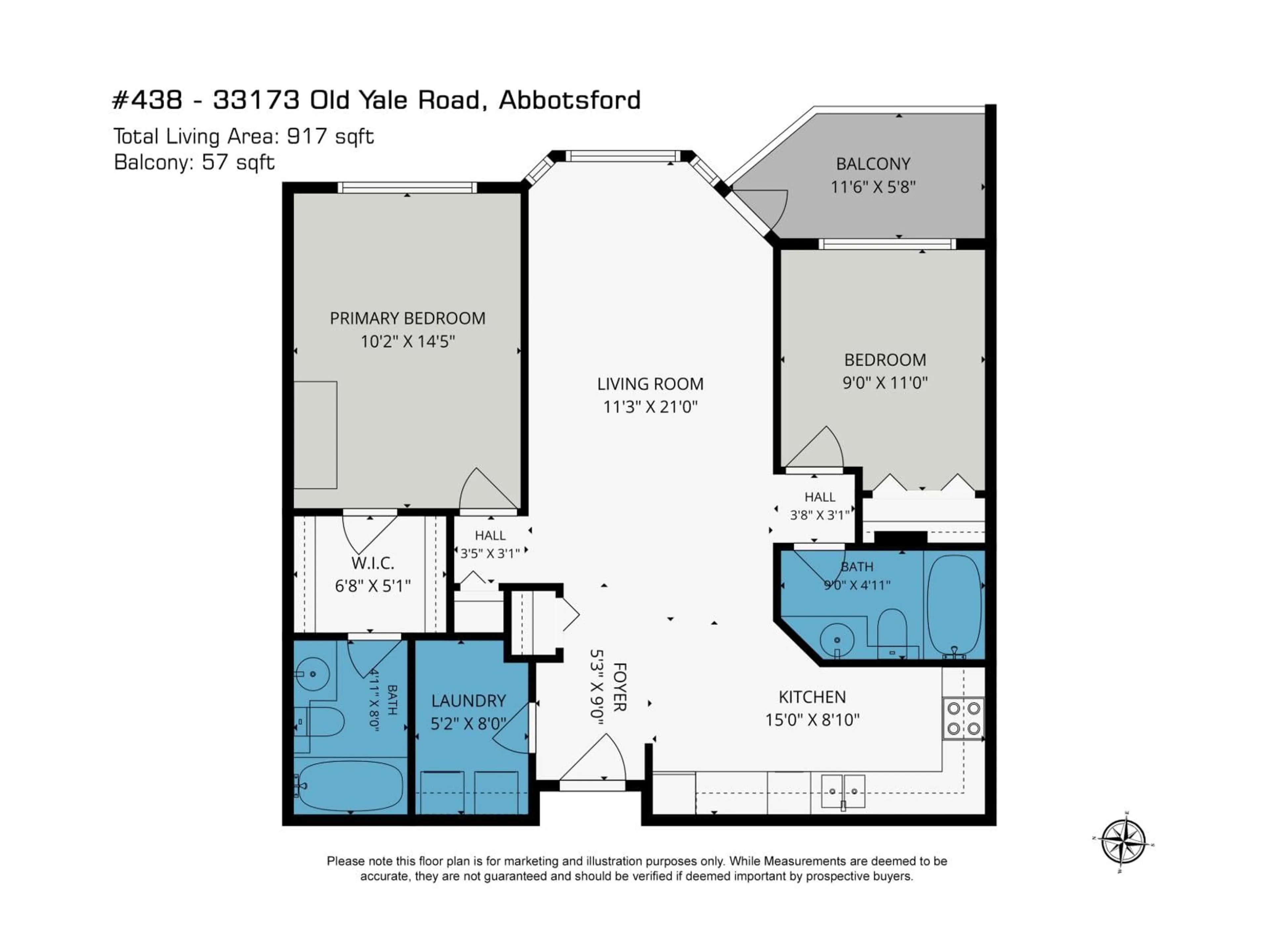 Floor plan for 438 - 33173 OLD YALE ROAD, Abbotsford British Columbia V2S2J4