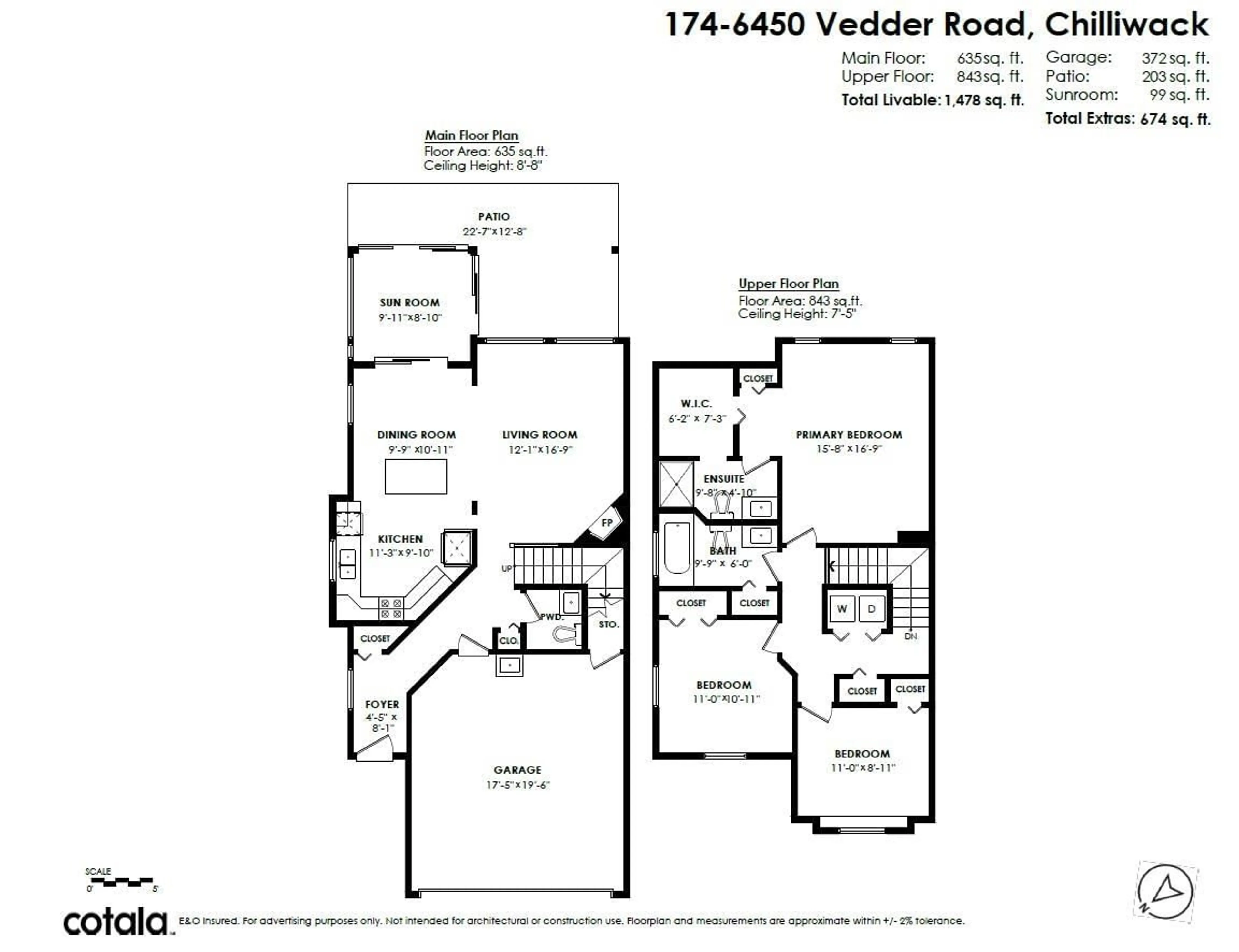 Floor plan for 174 - 6450 VEDDER ROAD, Chilliwack British Columbia V2R5N7