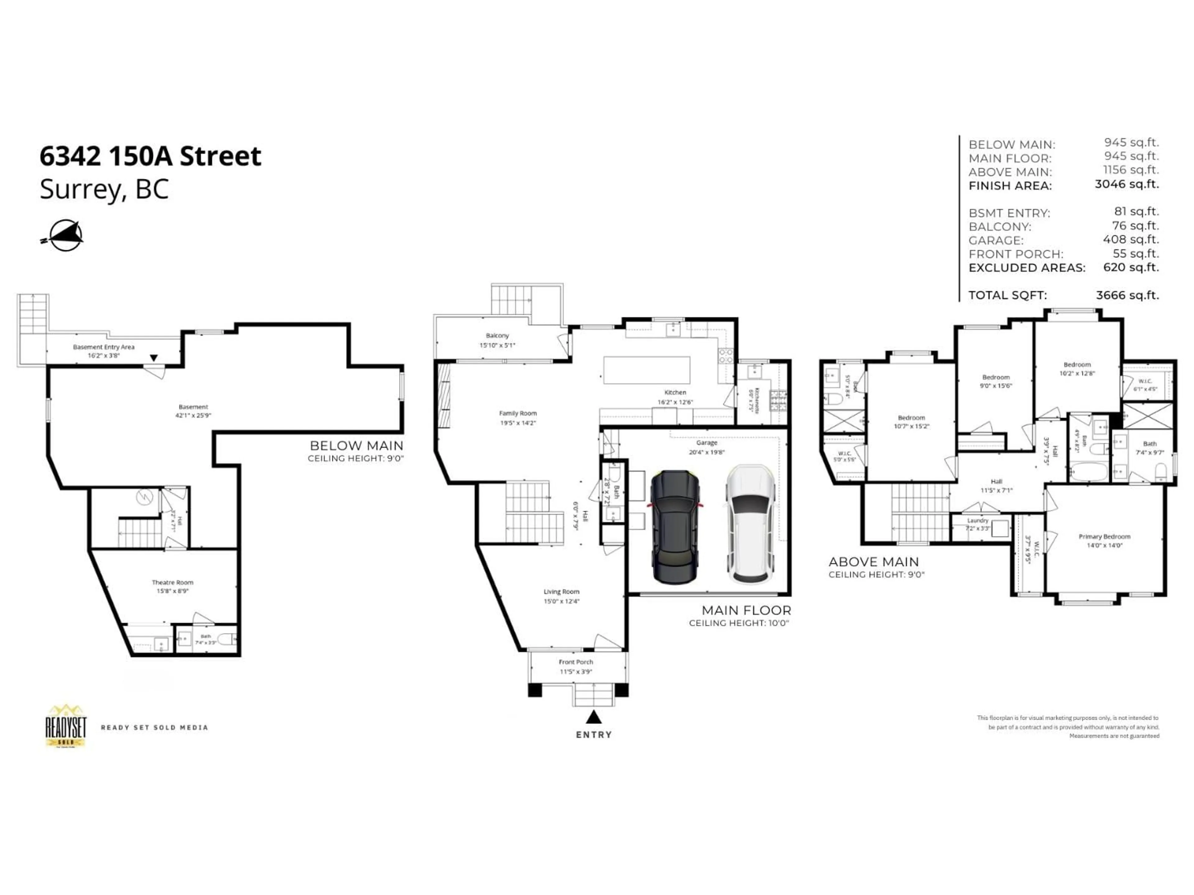 Floor plan for 6342 150A STREET, Surrey British Columbia V3S3H8