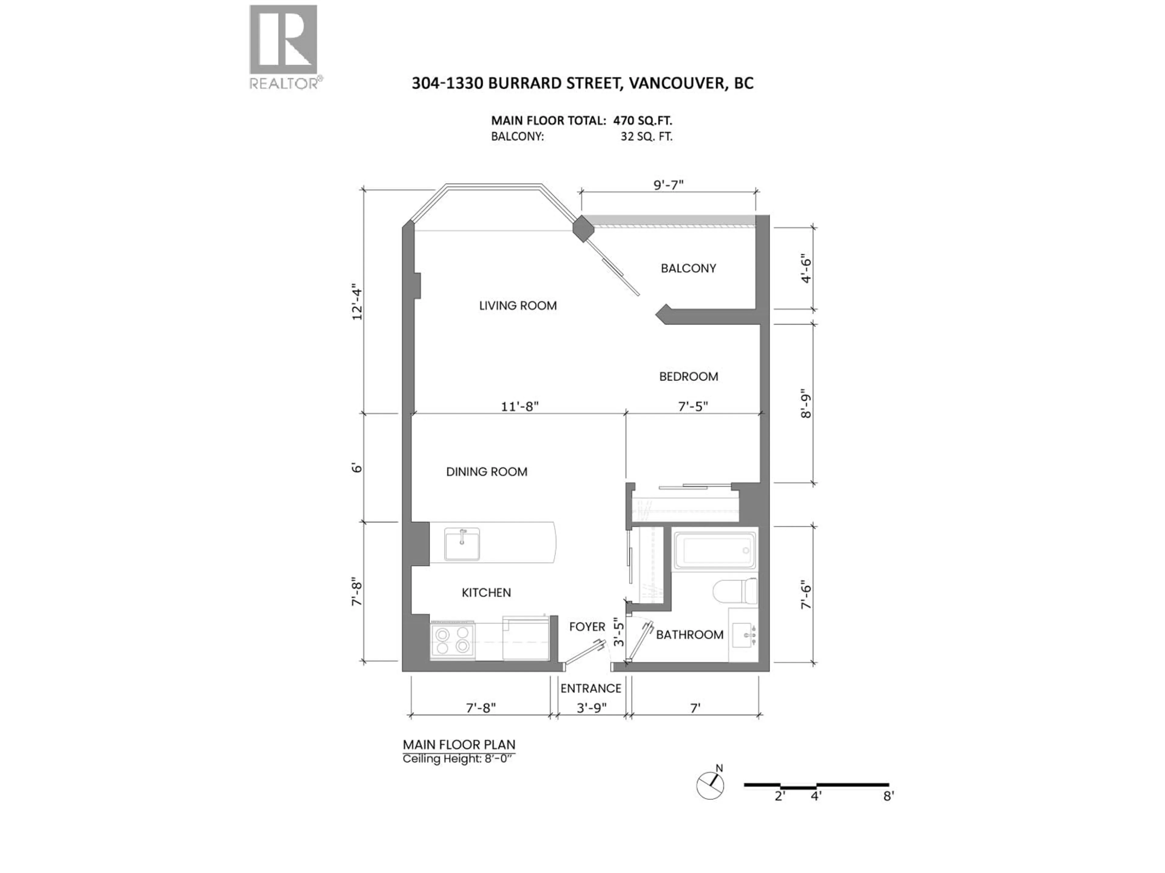 Floor plan for 304 - 1330 BURRARD STREET, Vancouver British Columbia V6Z2B8