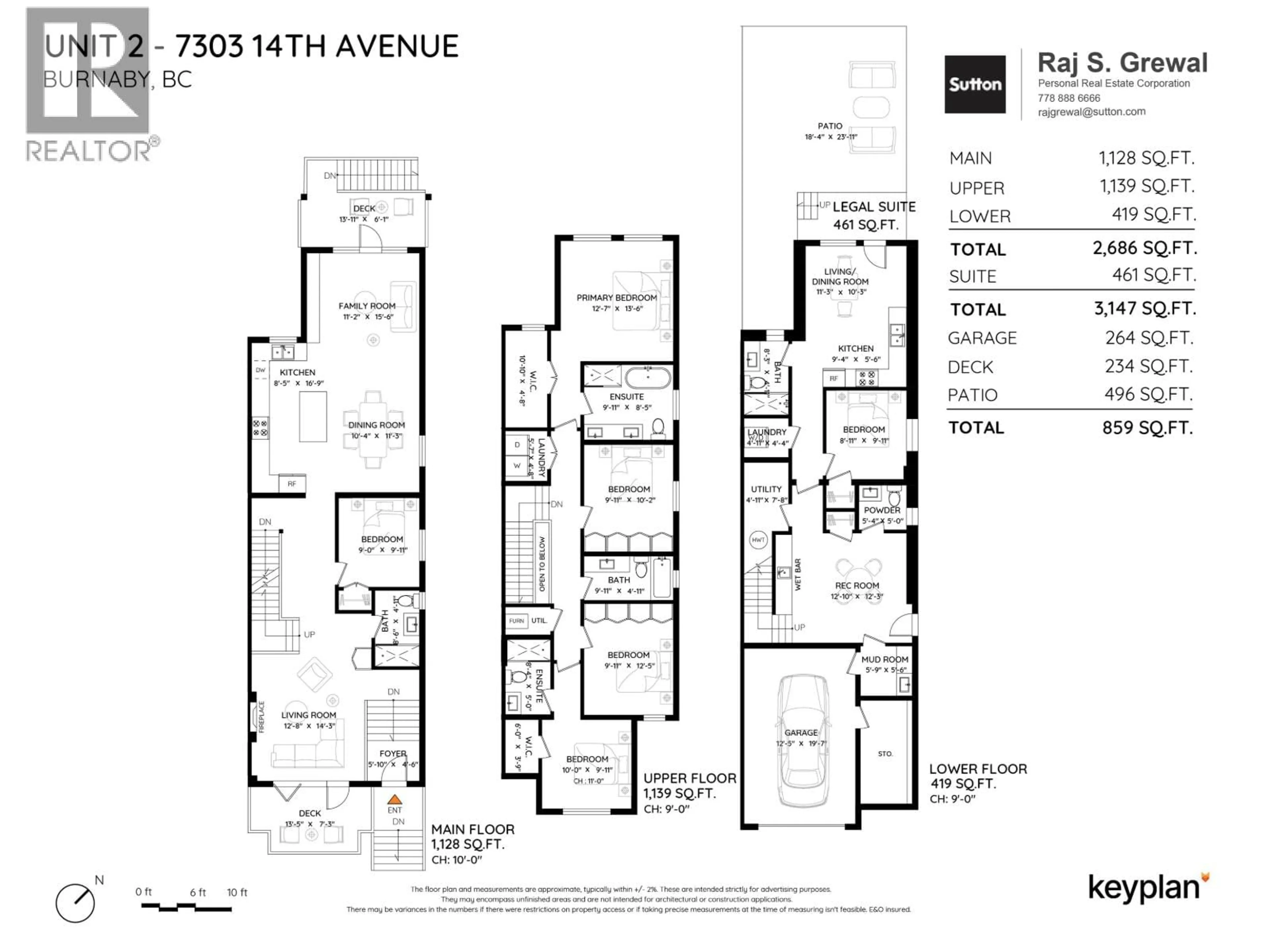 Floor plan for 2 - 7303 14TH AVENUE, Burnaby British Columbia V3N1Z5
