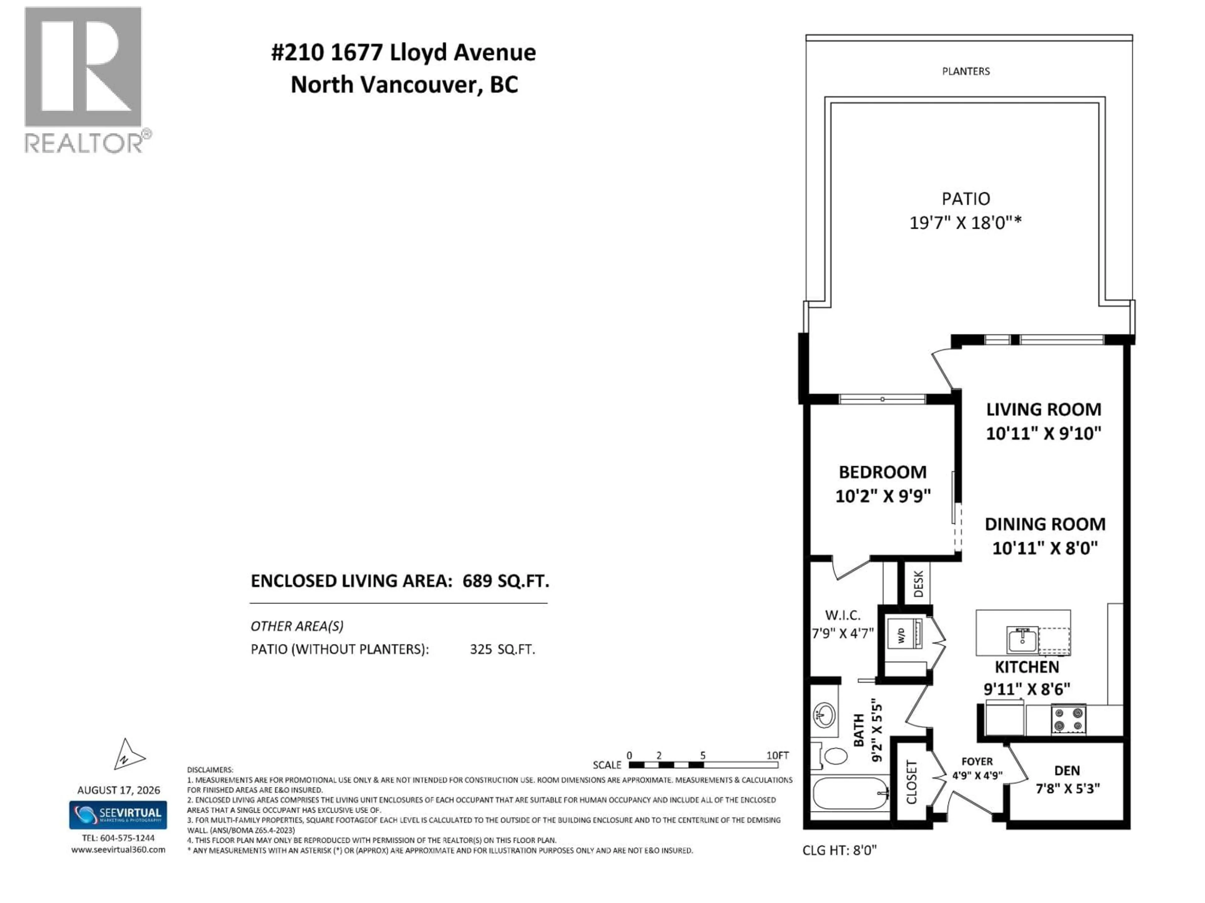 Floor plan for 210 - 1677 LLOYD AVENUE, North Vancouver British Columbia V7P0B1