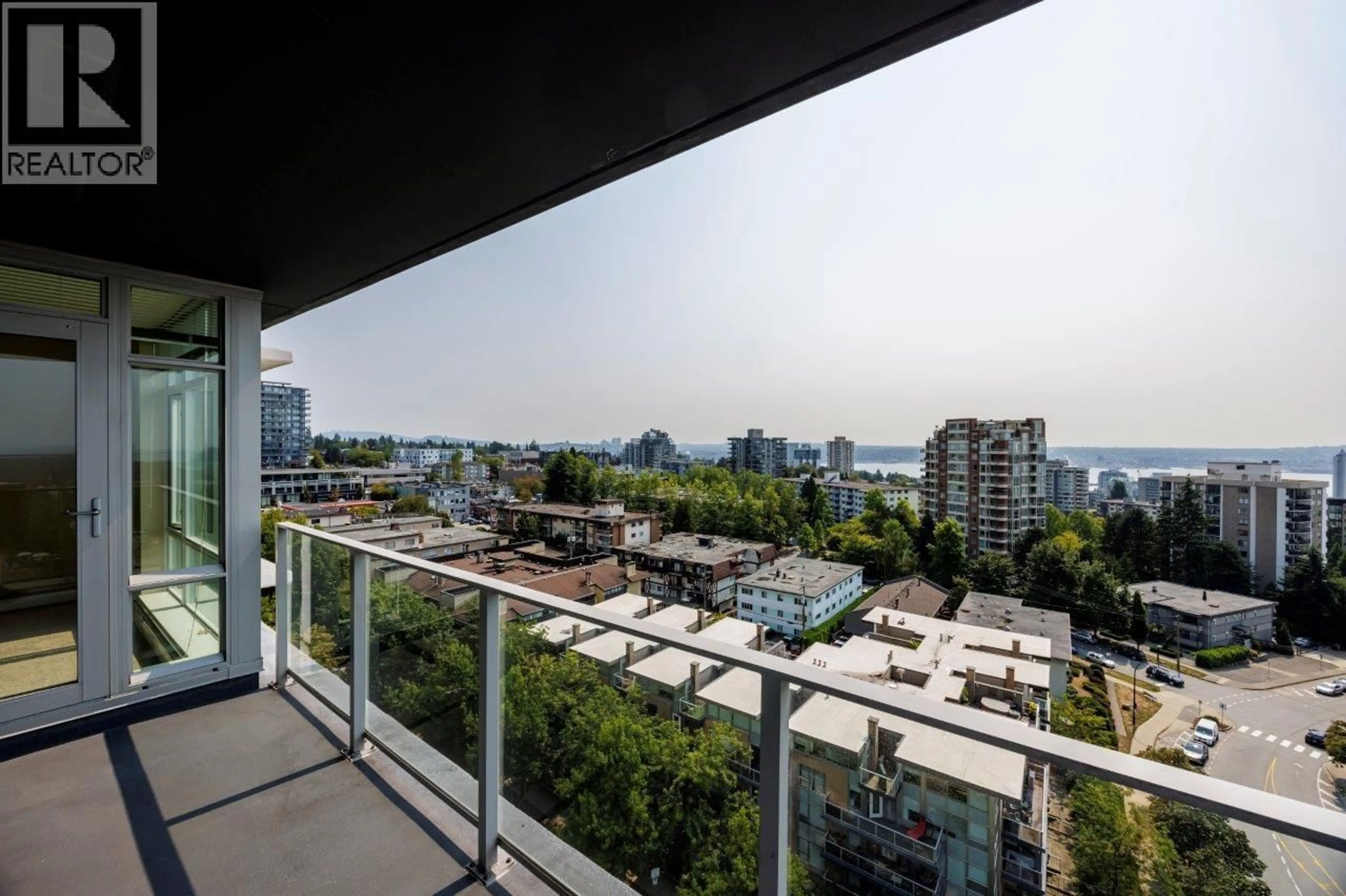 Balcony in the apartment, city buildings view from balcony for 1103 - 1320 CHESTERFIELD AVENUE, North Vancouver British Columbia V7M0A6