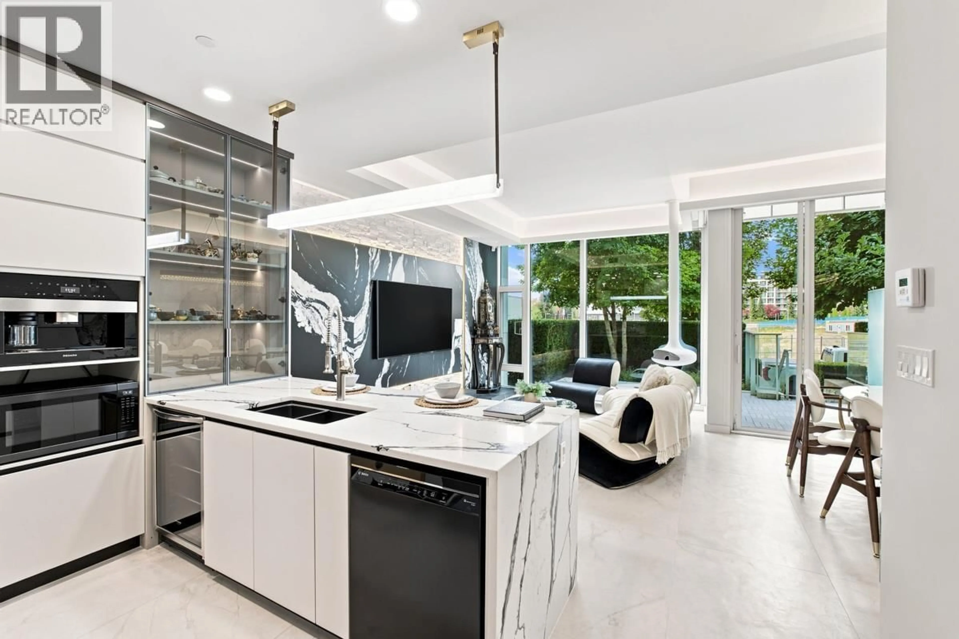Contemporary kitchen, ceramic/tile floor for 207 - 5177 BRIGHOUSE WAY, Richmond British Columbia V7C0A7