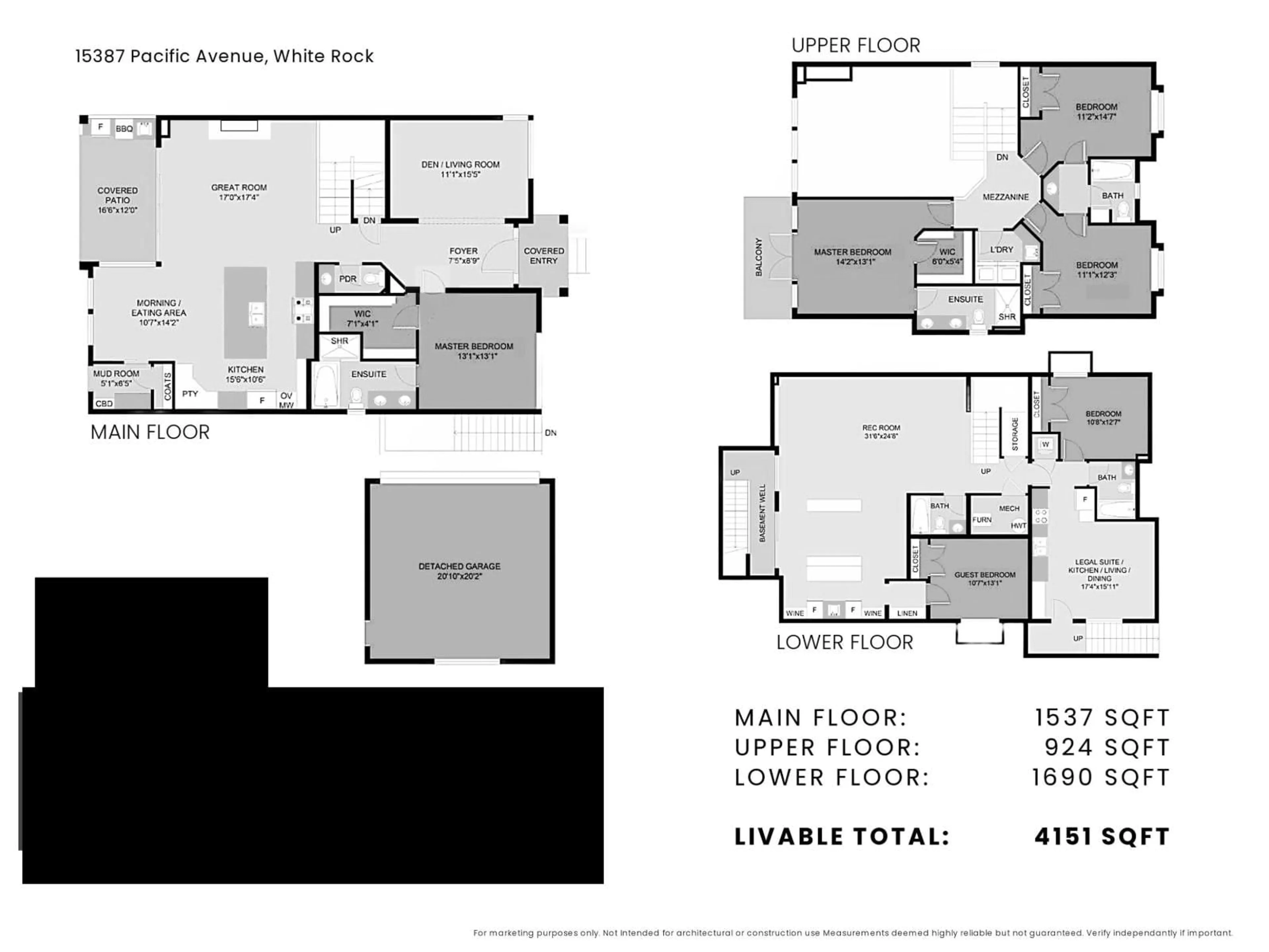 Floor plan for 15387 PACIFIC AVENUE, White Rock British Columbia V4B1R3