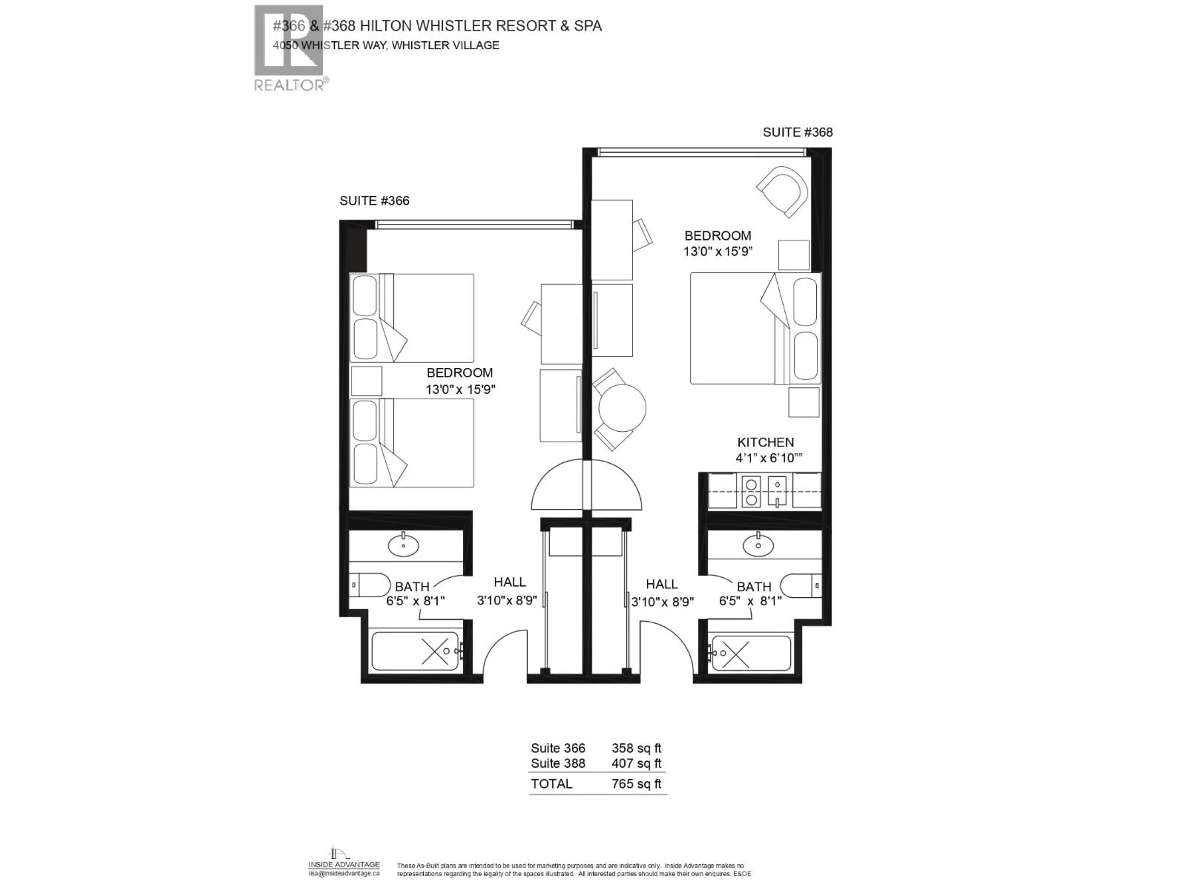 Floor plan for 366/368 - 4050 WHISTLER WAY, Whistler British Columbia V8E1H9