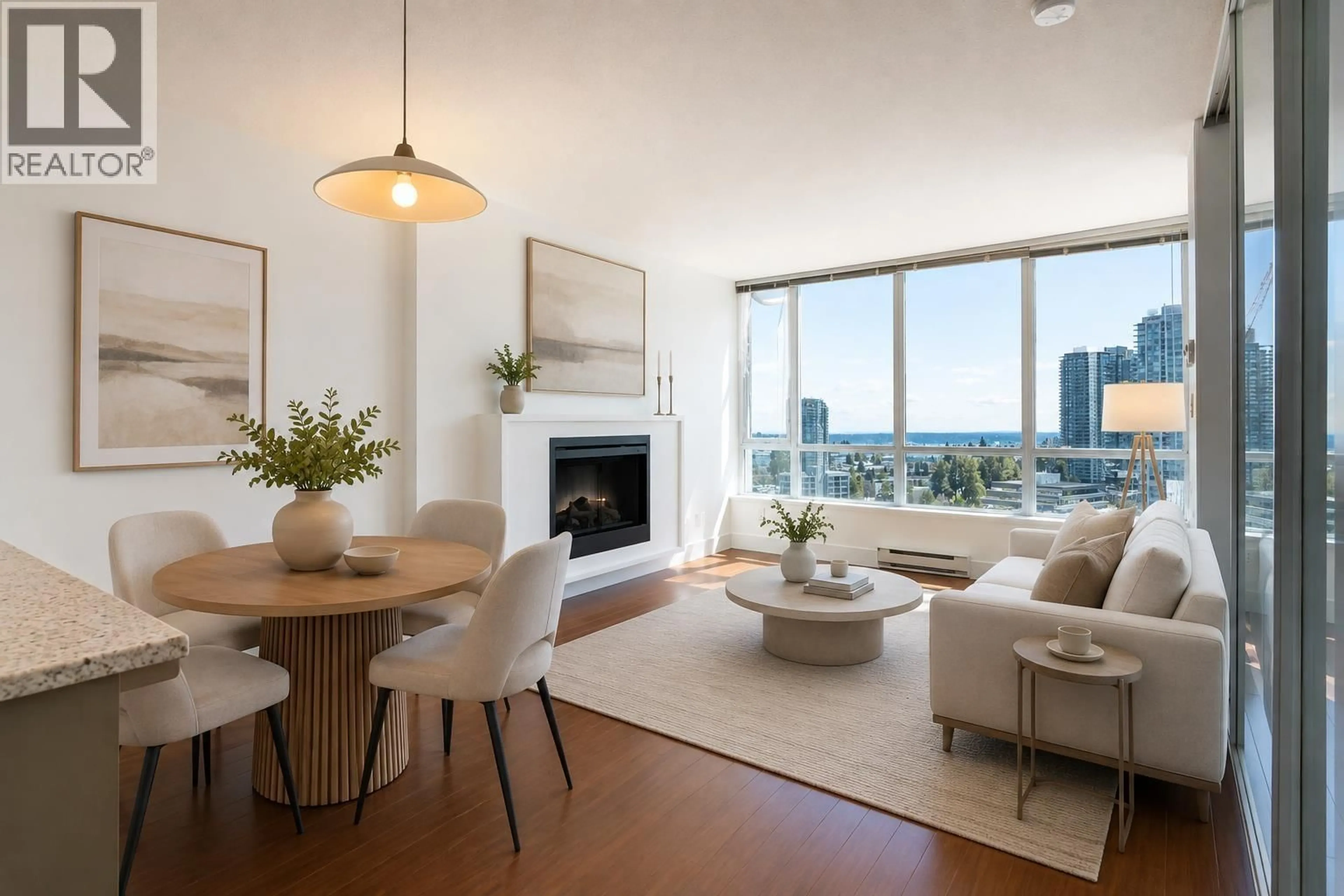 Living room with furniture, wood/laminate floor for 2107 - 4808 HAZEL STREET, Burnaby British Columbia V5H0A2