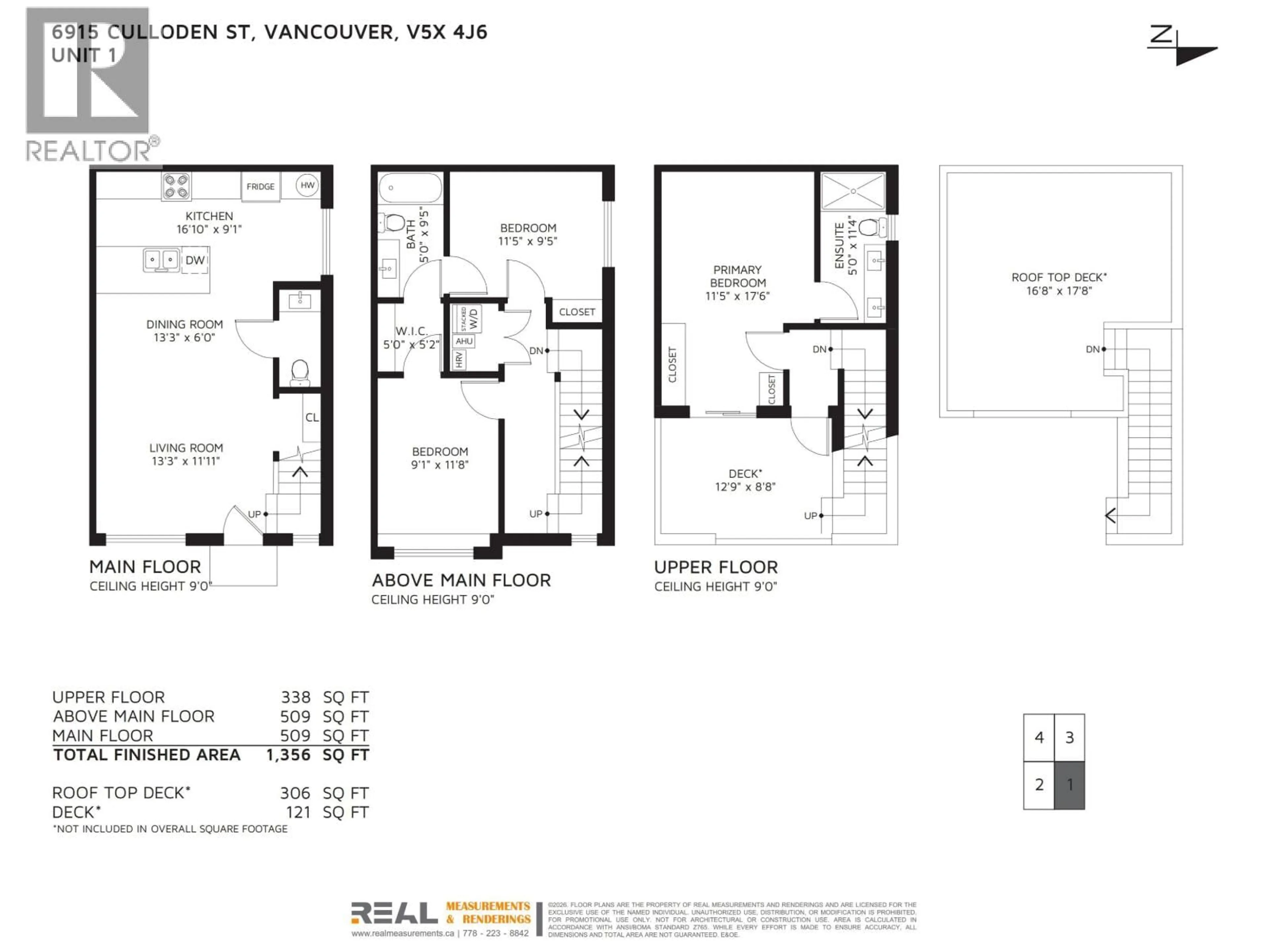 Floor plan for 1 - 6915 CULLODEN STREET, Vancouver British Columbia V5X4J6