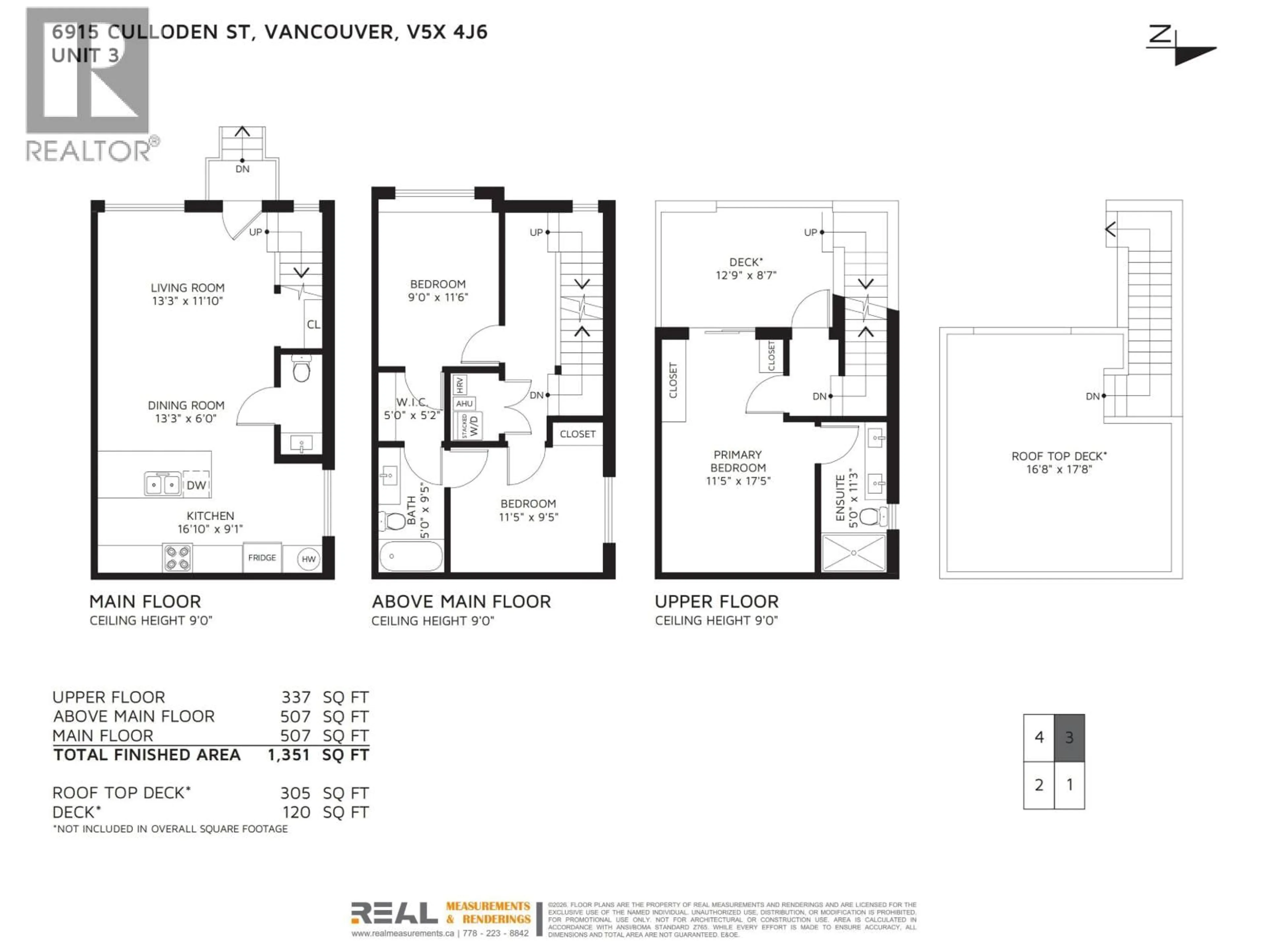 Floor plan for 3 - 6915 CULLODEN STREET, Vancouver British Columbia V5X4J6