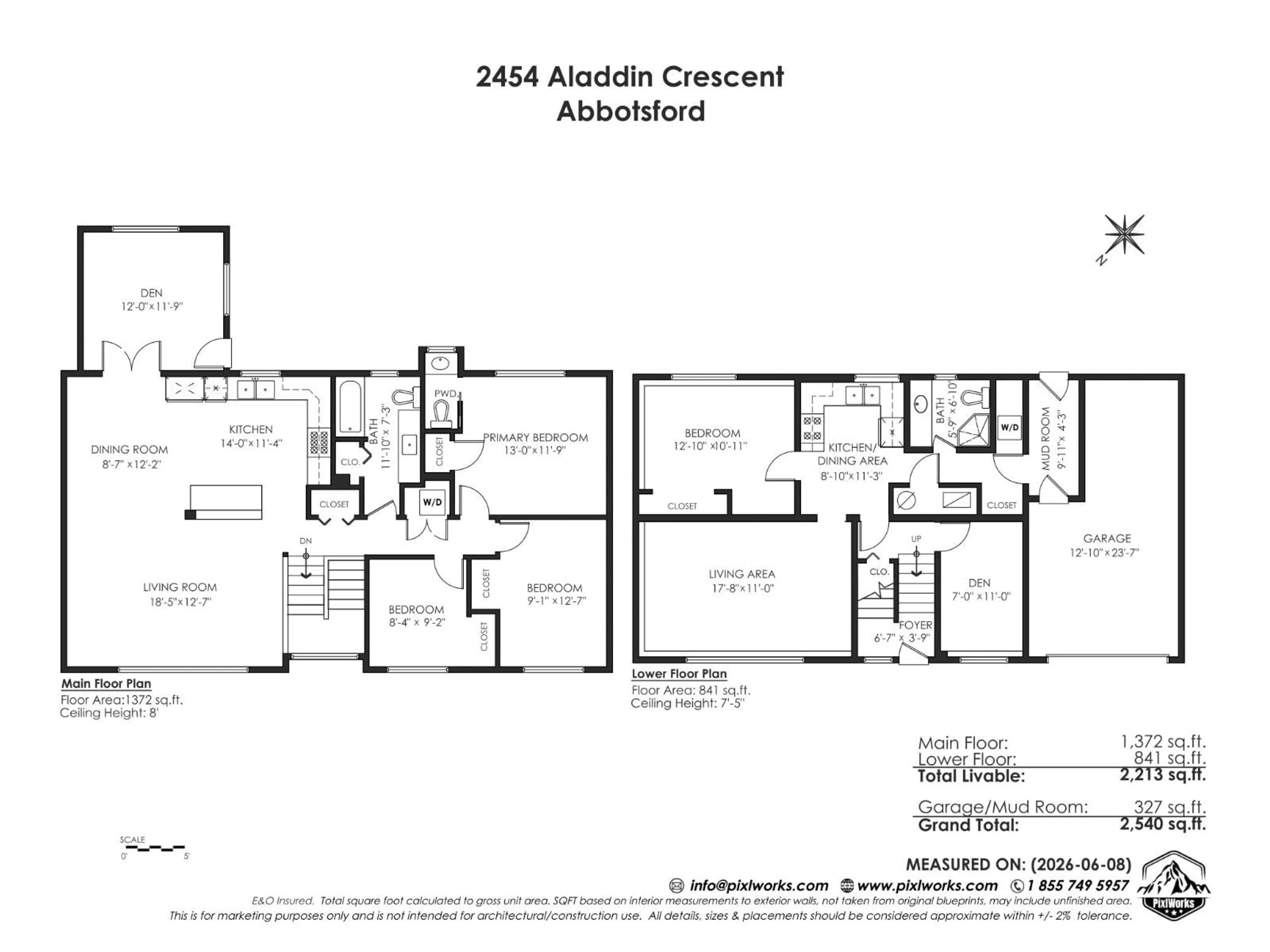 Floor plan for 2454 ALADDIN CRESCENT, Abbotsford British Columbia V2S5K7