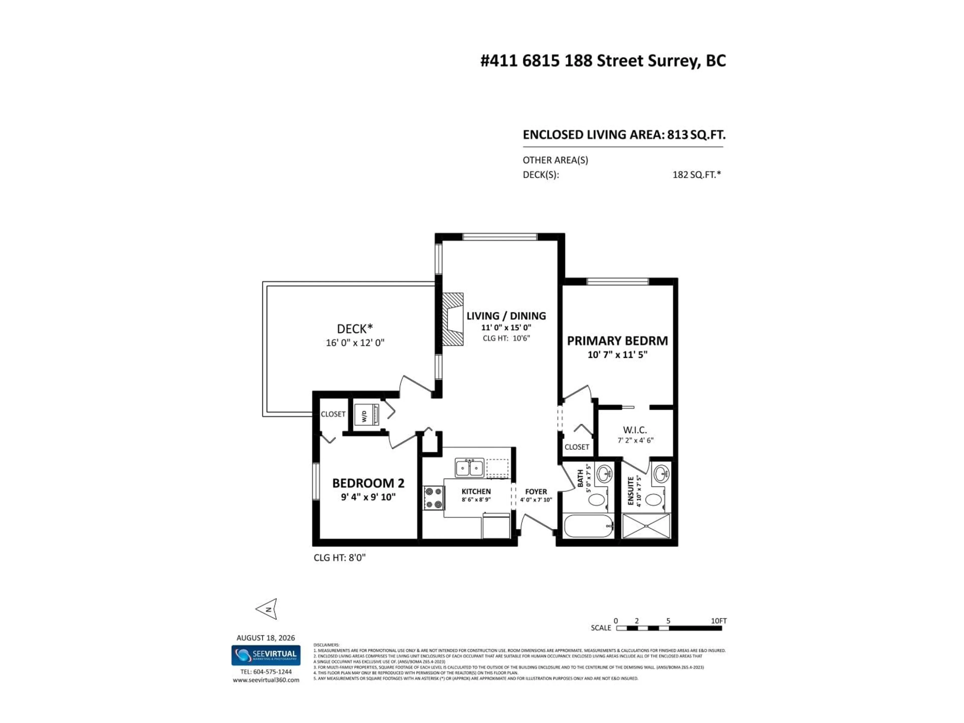 Floor plan for 411 - 6815 188 STREET, Surrey British Columbia V4N0Z8