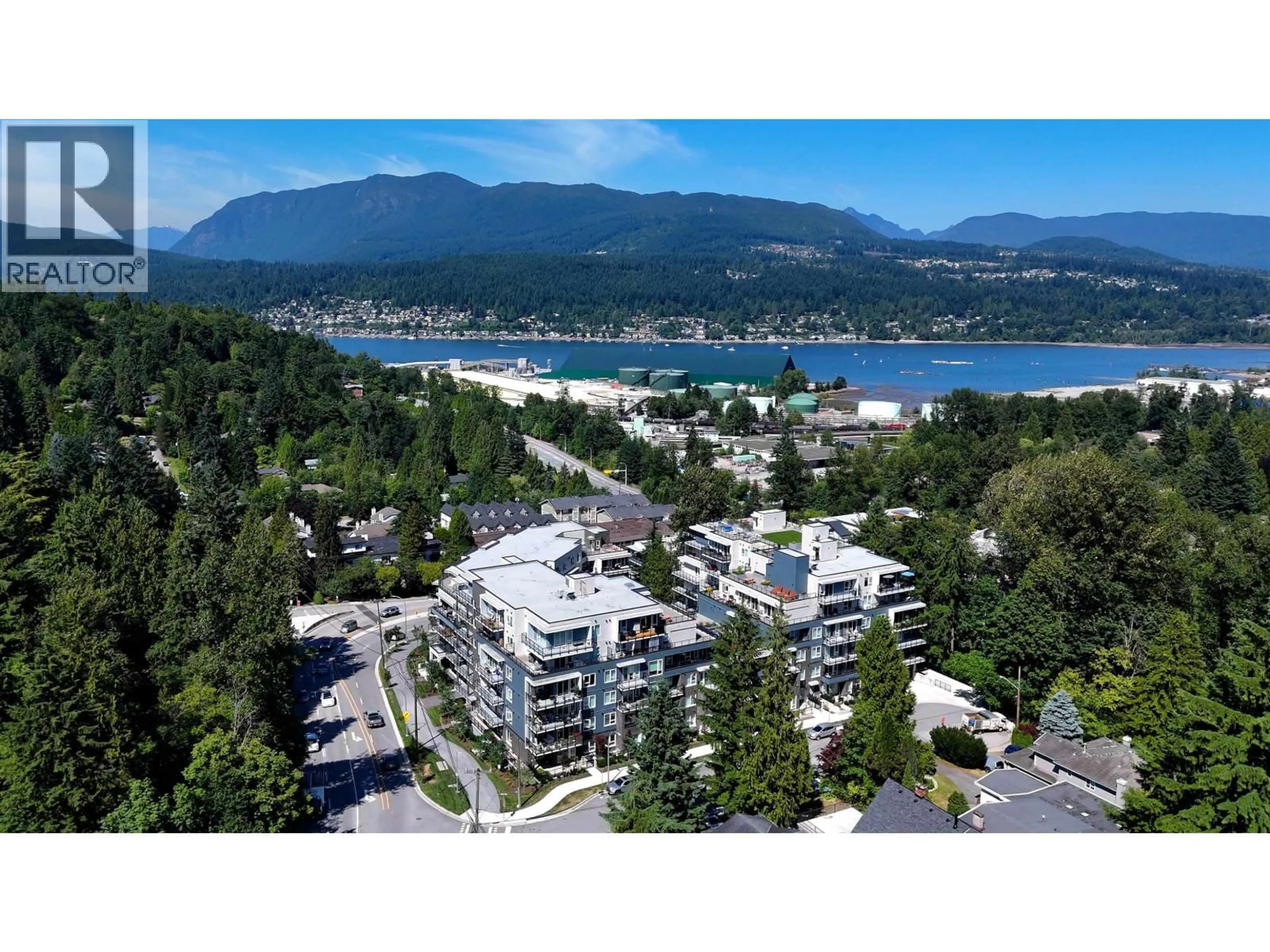 A pic from outside/outdoor area/front of a property/back of a property/a pic from drone, mountain view for 213 - 2002 ST. GEORGE STREET, Port Moody British Columbia V3H0N4