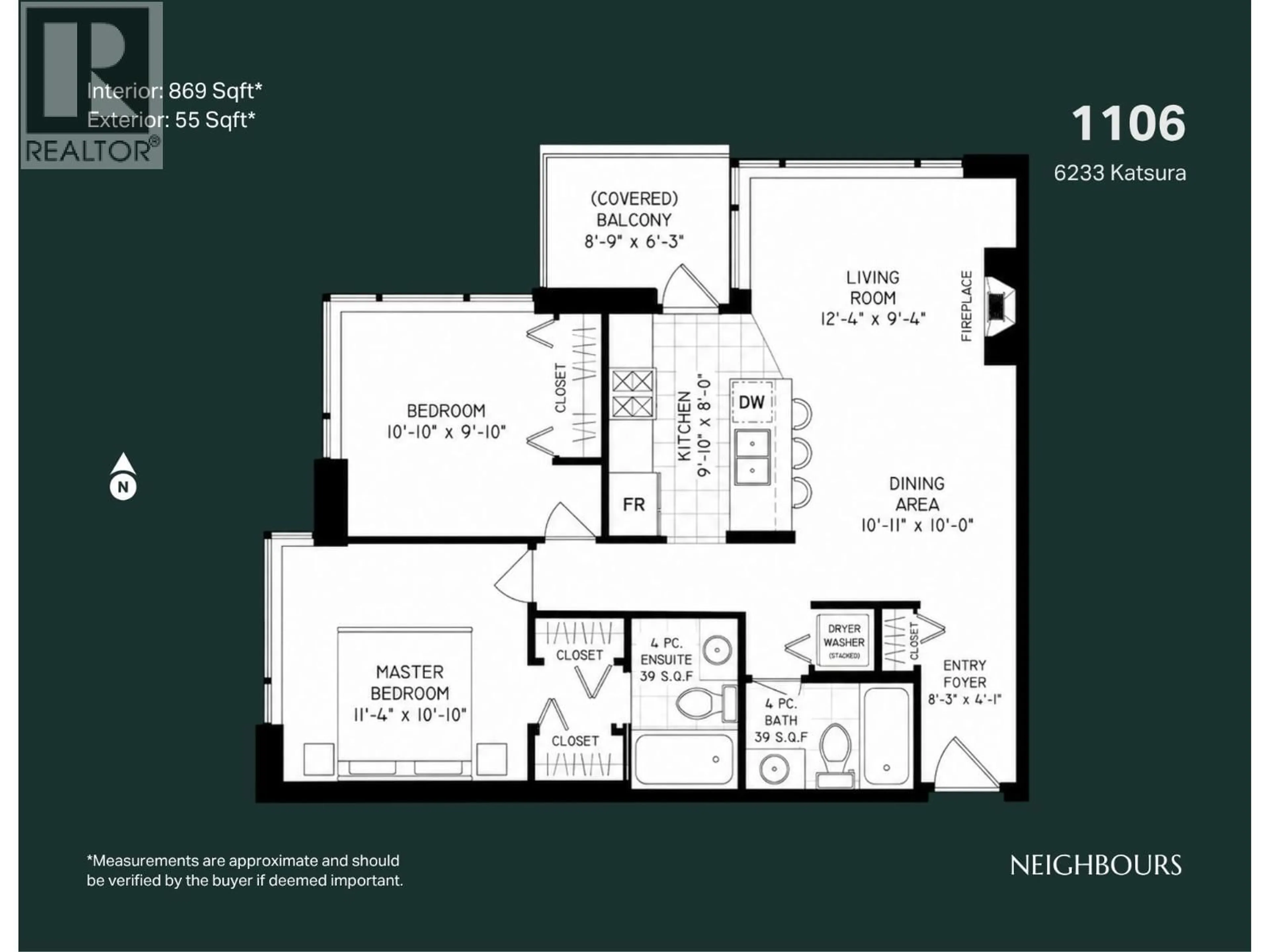 Floor plan for 1106 - 6233 KATSURA STREET, Richmond British Columbia V6Y4K1
