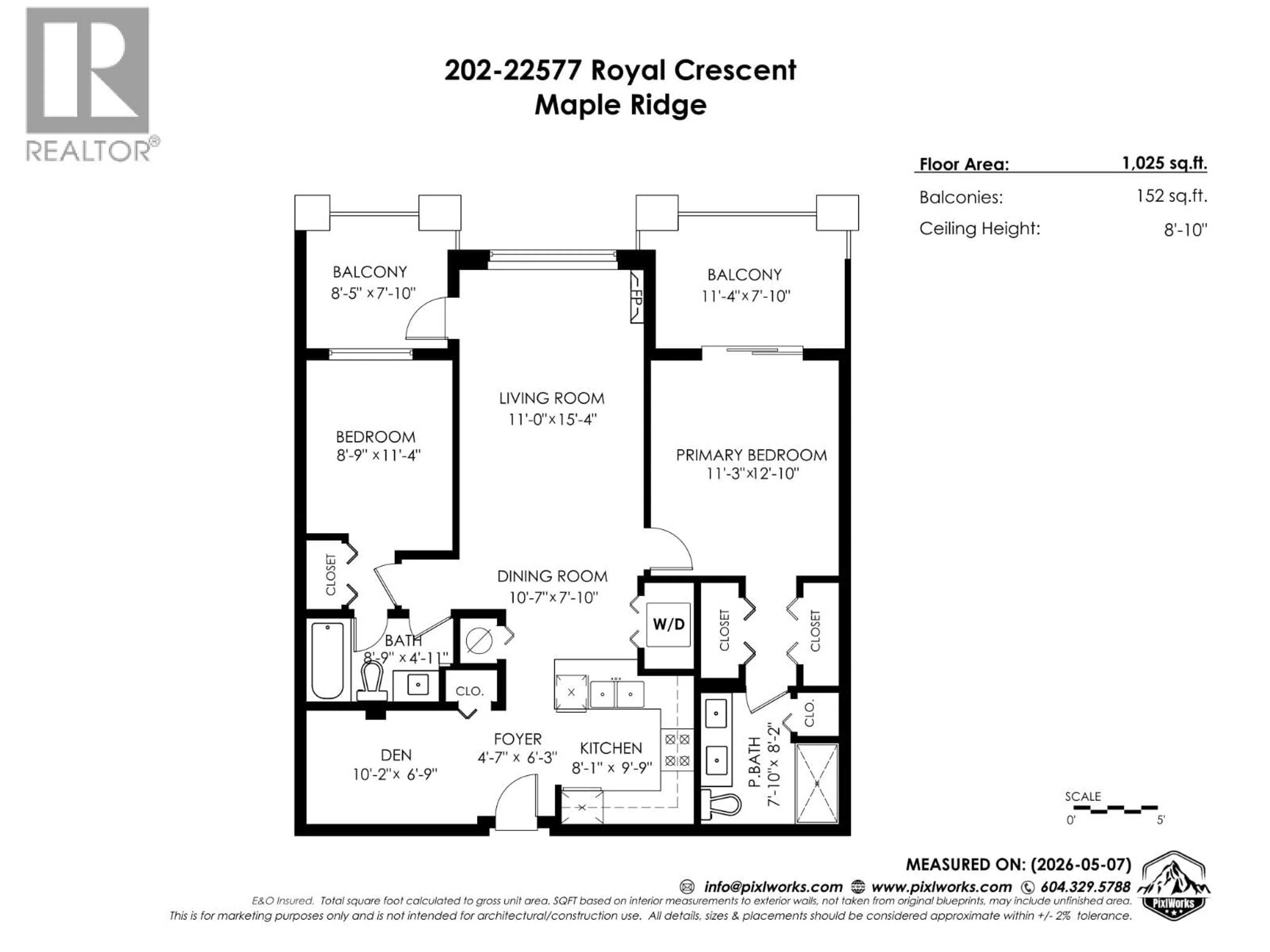 Floor plan for 202 - 22577 ROYAL CRESCENT, Maple Ridge British Columbia V2X2M2