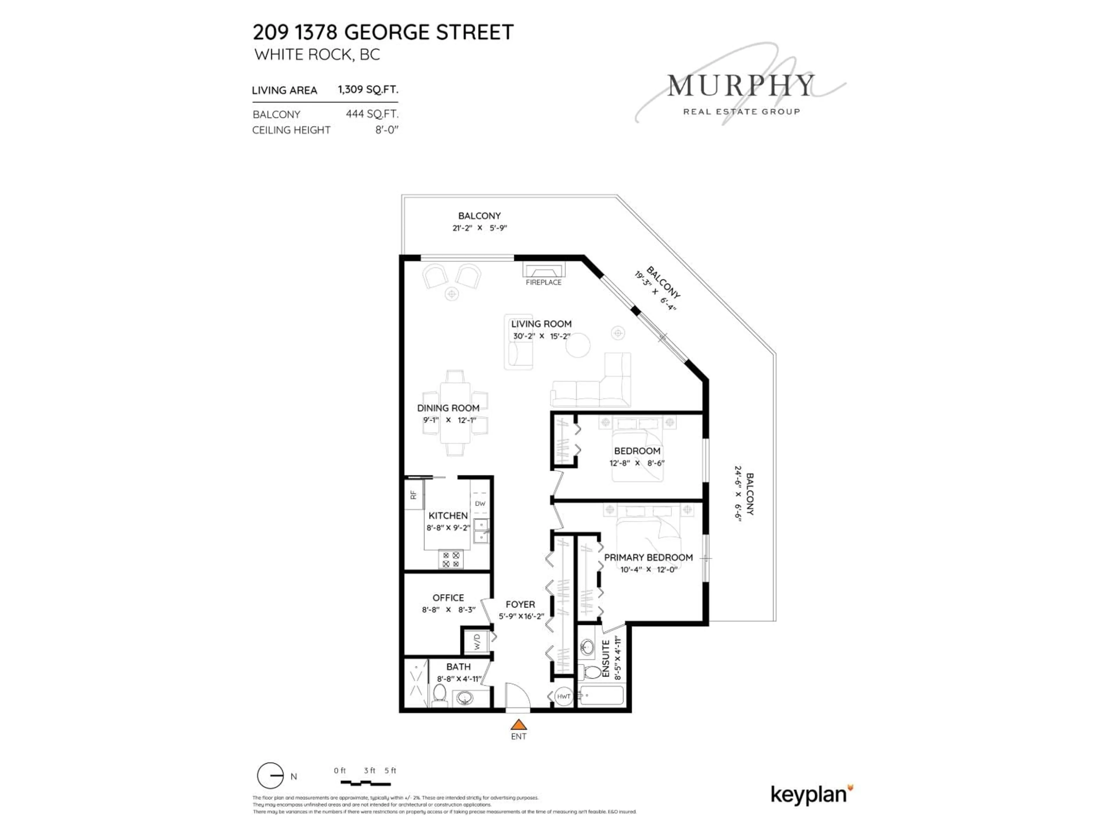 Floor plan for 209 - 1378 GEORGE STREET, White Rock British Columbia V4B3Z9