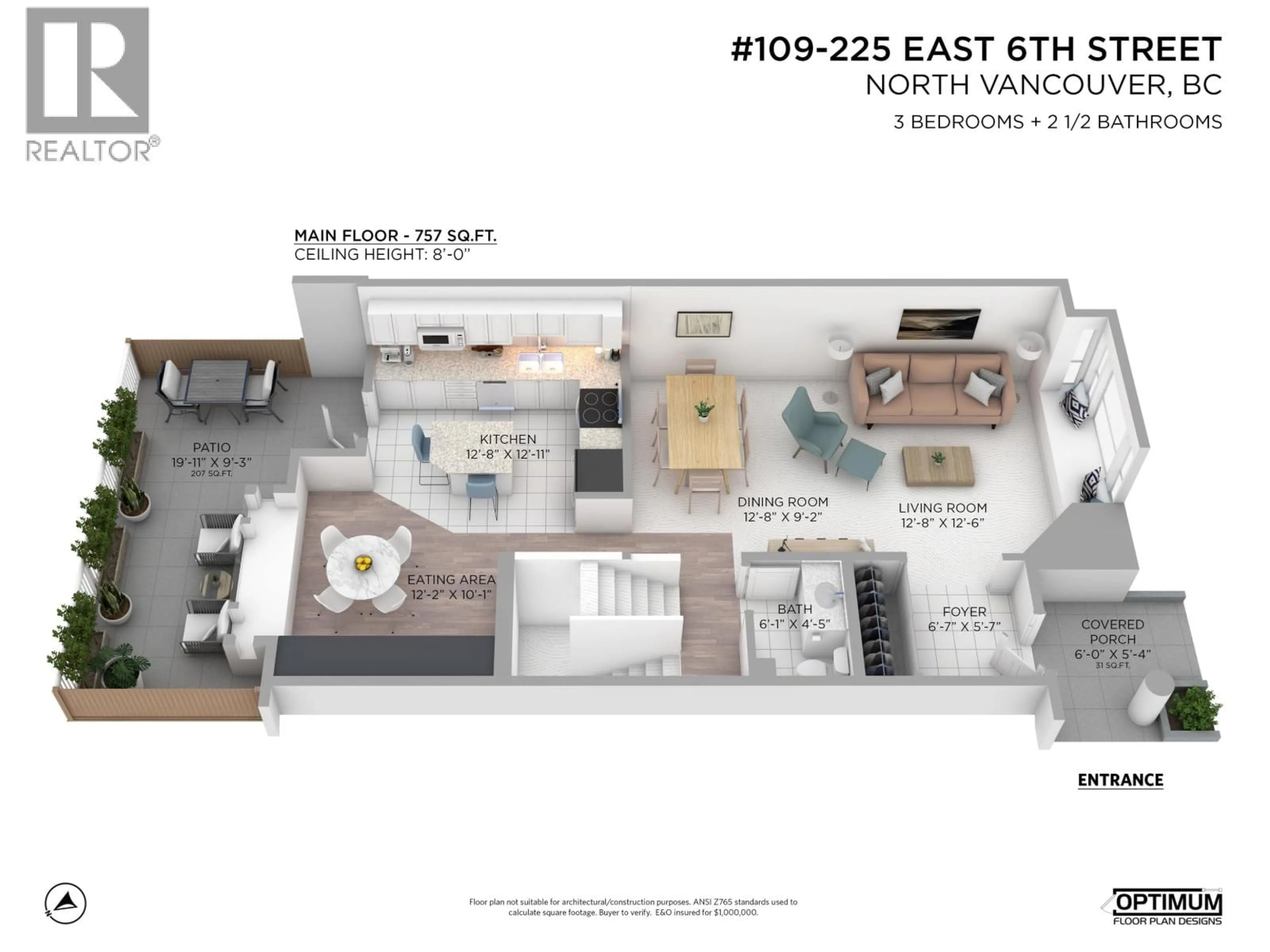 Floor plan for 109 - 225 6TH STREET, North Vancouver British Columbia V7L1P4