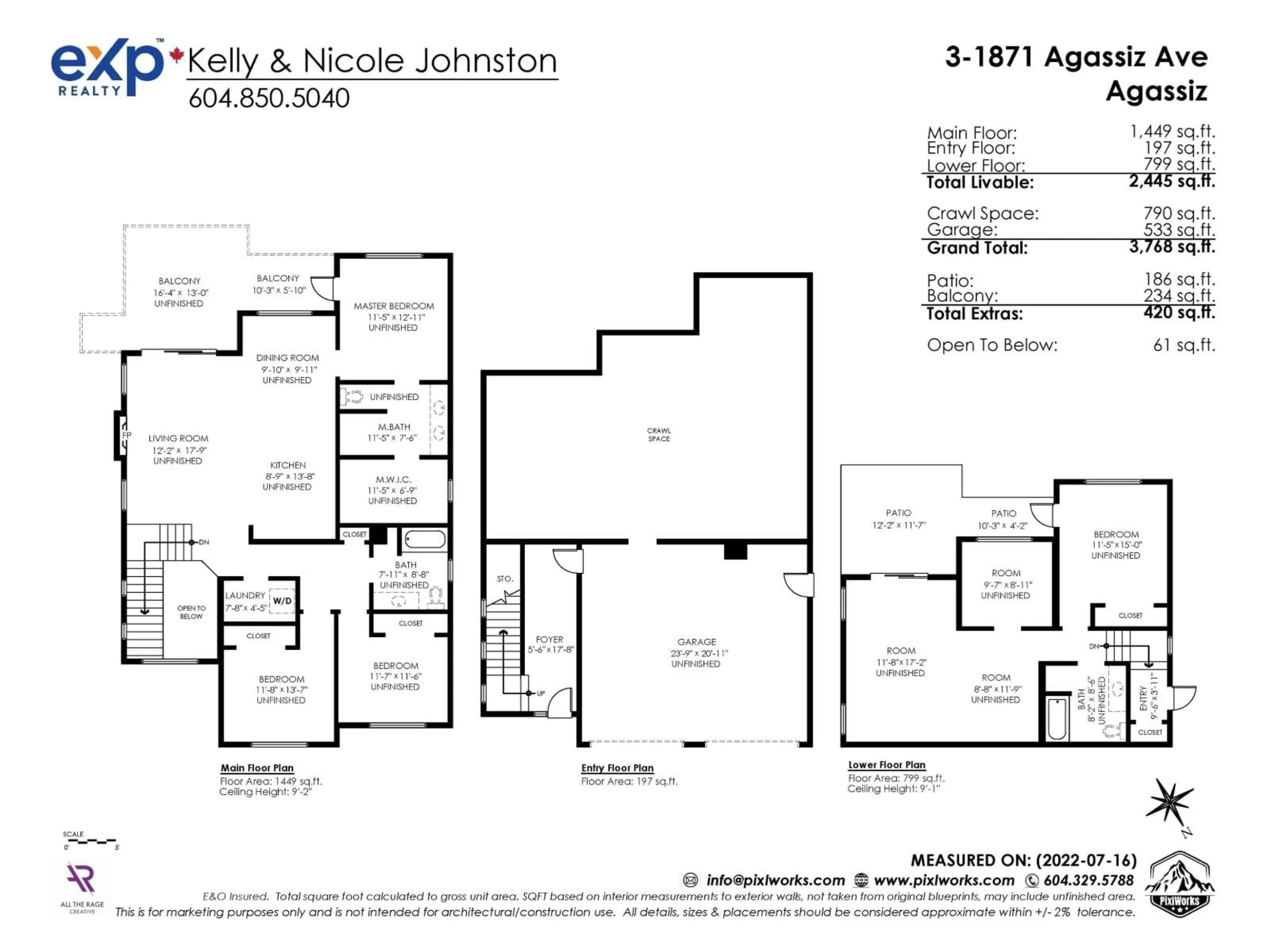 Floor plan for 3 - 1871 AGASSIZ AVENUE, Agassiz British Columbia V0M1A3
